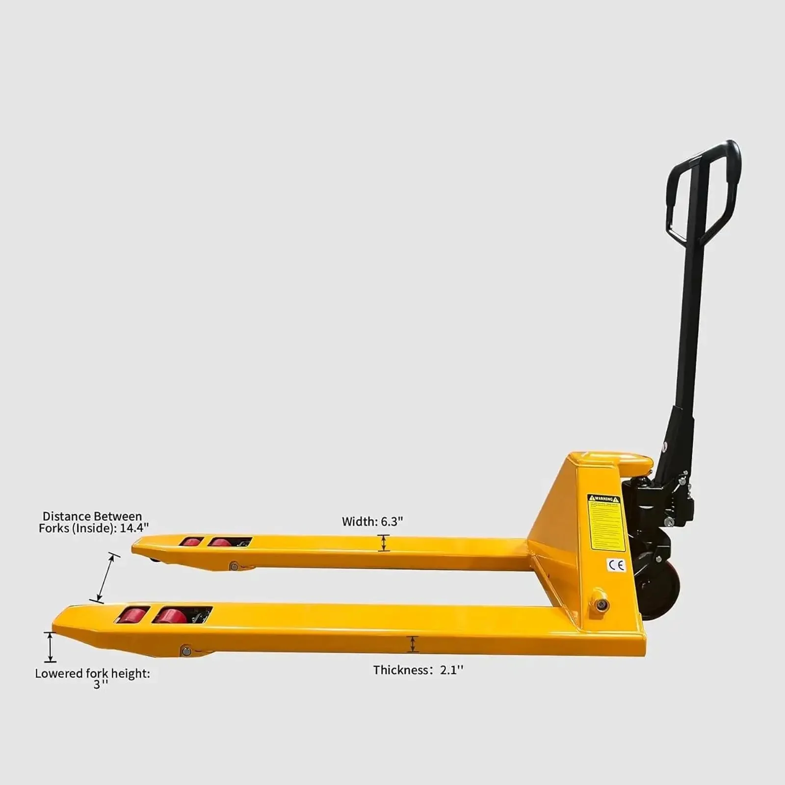 Beefy Heavy Duty Manual Pallet Jack With 7700 Lb Capacity And 48 Inch Long By 27 Inch Wide Forks Ergonomic Handle 7.1 Inch Polyurethane Steering Wheels 2.9 Inch Fork Wheels 3 Position Raise Lower Neutral Leak Proof Hydraulic System Gloves Included - Image 7