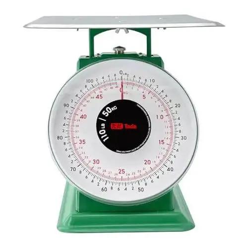 Beefy Heavy Duty Mechanical Kitchen Scale With Stainless Steel Platform And 110-Lbs Capacity Portion Control Dial Scale For Precise Food Measurement Rust-Resistant Metal Body Industrial Grade Durability For Home Or Commercial Kitchens - Image 4