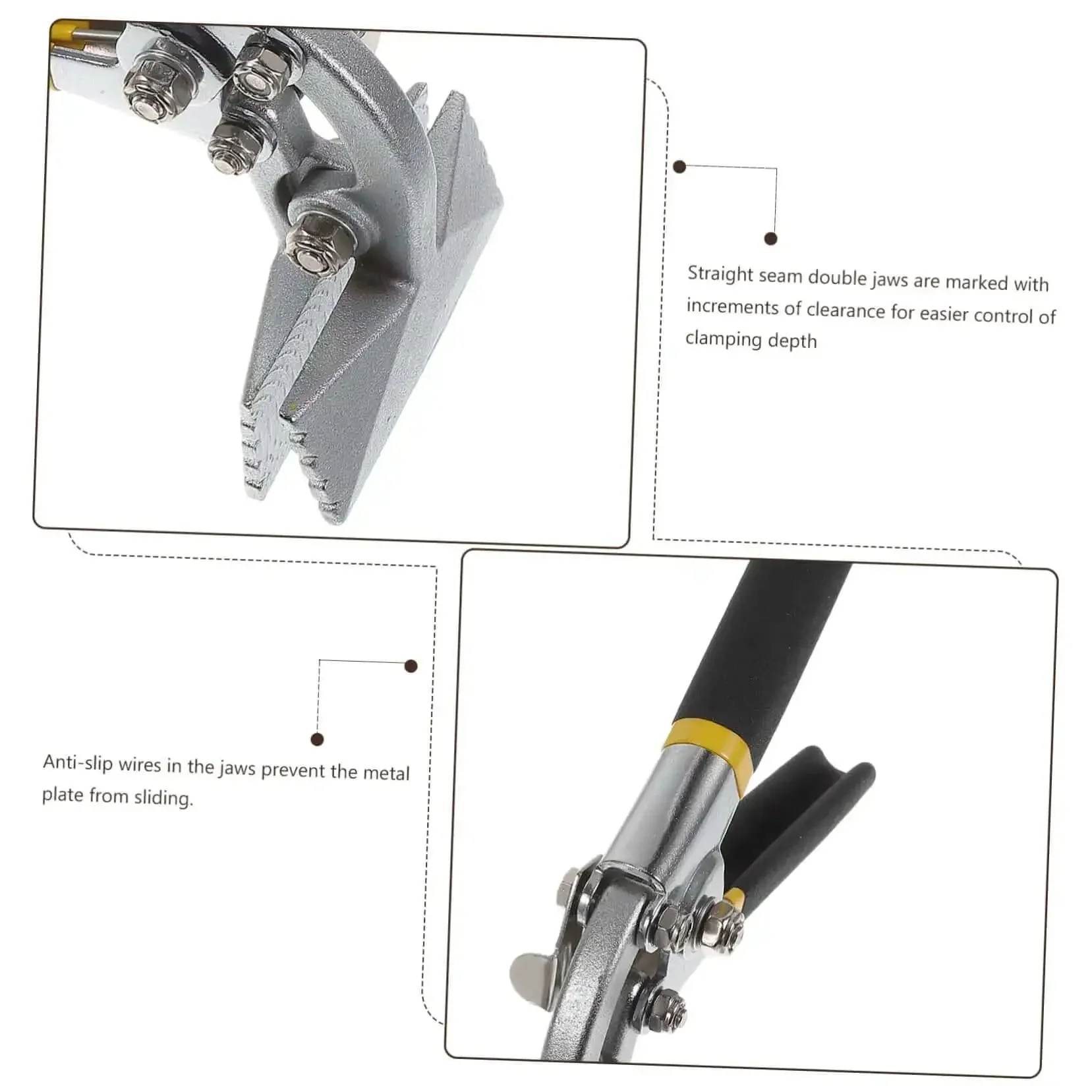 Beefy Heavy Duty Metal Flattening Tool And Duckbill Pliers For Seamers, 3 Inch Flat Bar Bender, Bill Pliers Hand Seamer, Ideal For Light Steel Keels, Durable Steel Construction And Locking Jaws - Image 6