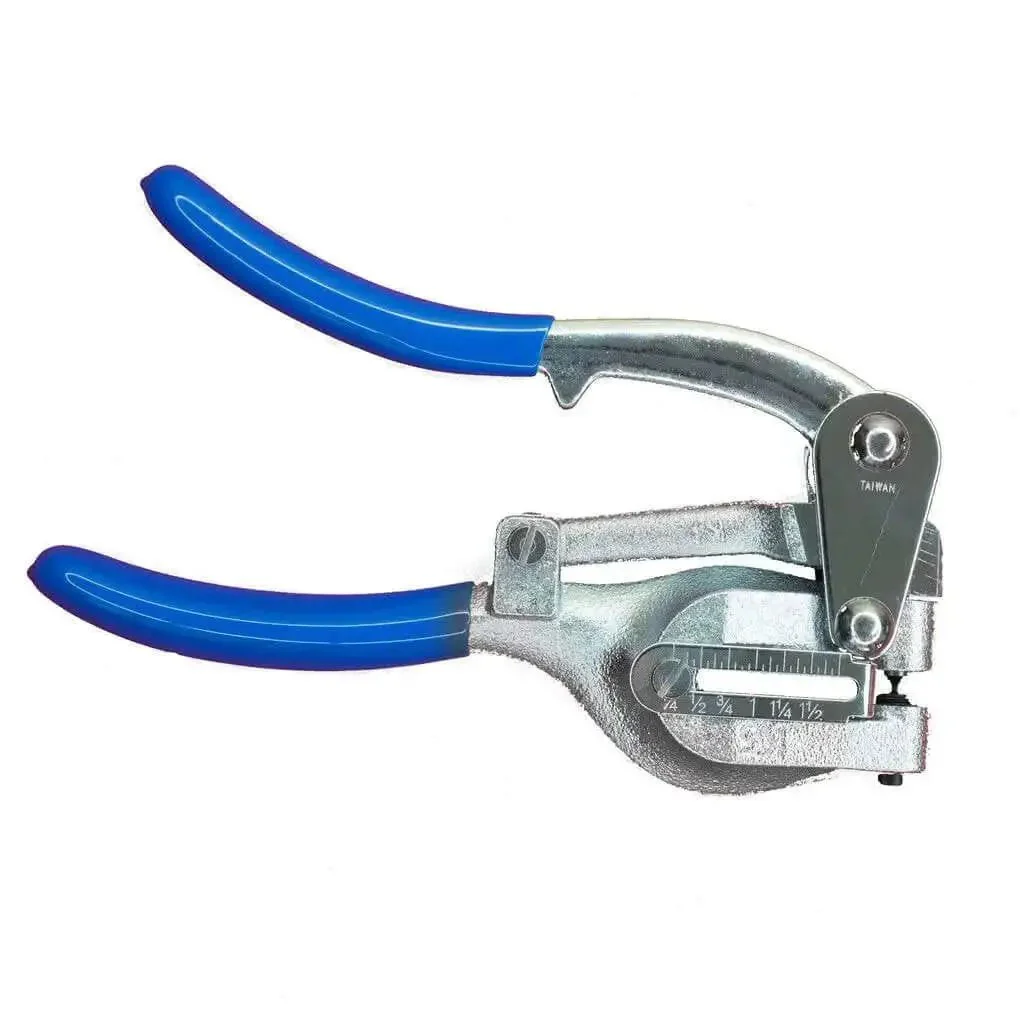 Beefy Heavy Duty Metal Punch Plier With Compound Action And Hardened Dies, Punch Sizes 3 32nd Inch, 1 8th Inch, 5 32nd Inch, 3 16th Inch, 7 32nd Inch, 1 4th Inch, 9 32nd Inch, Handles Up To 16 Gauge, Carrying Case Included - Image 6