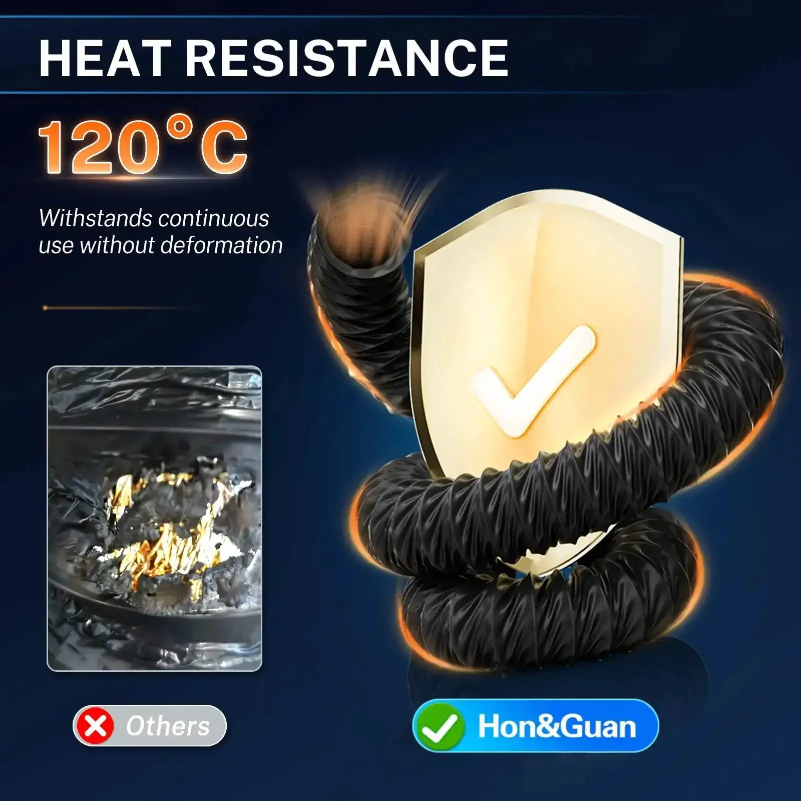 Beefy Heavy Duty Nylon Duct Hose 3 Inch By 16 Foot Flexible Venting For Diesel Heaters And More Built To Take Heat Ideal For Recreational Vehicles Boats Dryers Three Dimensional Printers And Laser Machines Black - Image 5