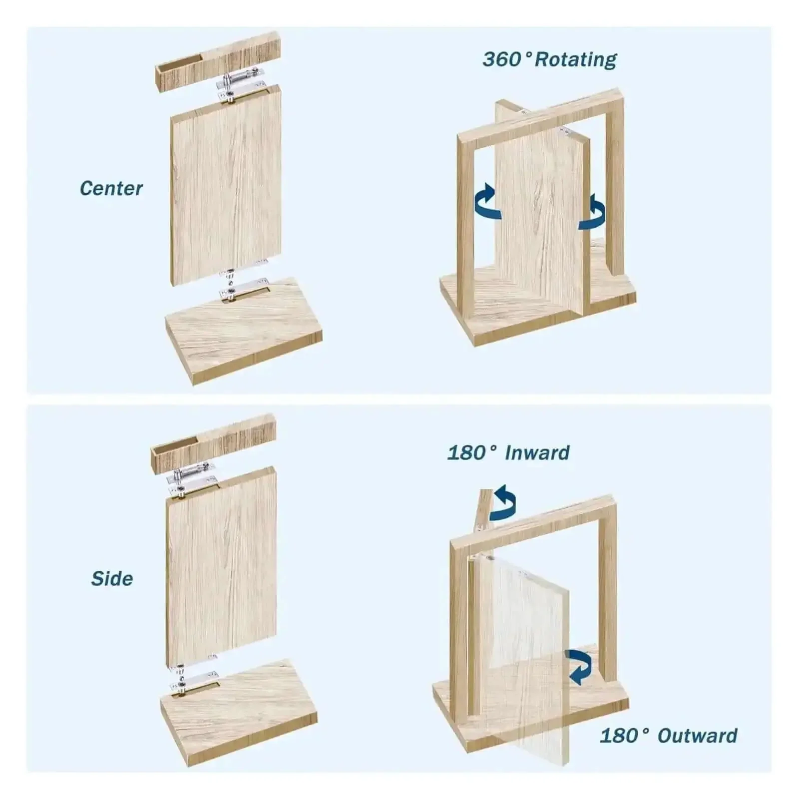 Beefy Heavy Duty Pivot Hinge For Wood Doors 304 Stainless Steel Hidden Door Hinge With 360 Degree Rotation Concealed Invisible Secret Door Hardware Built To Last Door Mount Supports Up To 220 Pounds - Image 3