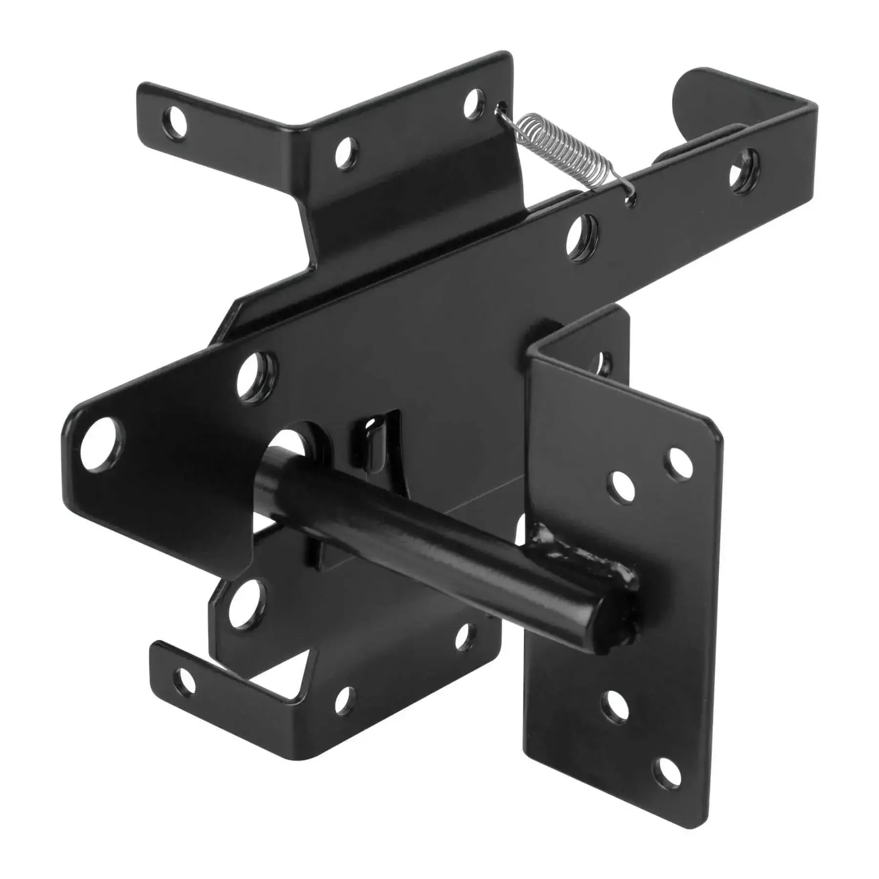 Beefy Heavy Duty Self Locking Gate Latch For Wooden Fence Post Mount Automatic Gate Lock Gravity Door Latch Hardware Built To Last For Pool Safety Outdoor Garden Metal Gates Vinyl Fence Black Finish