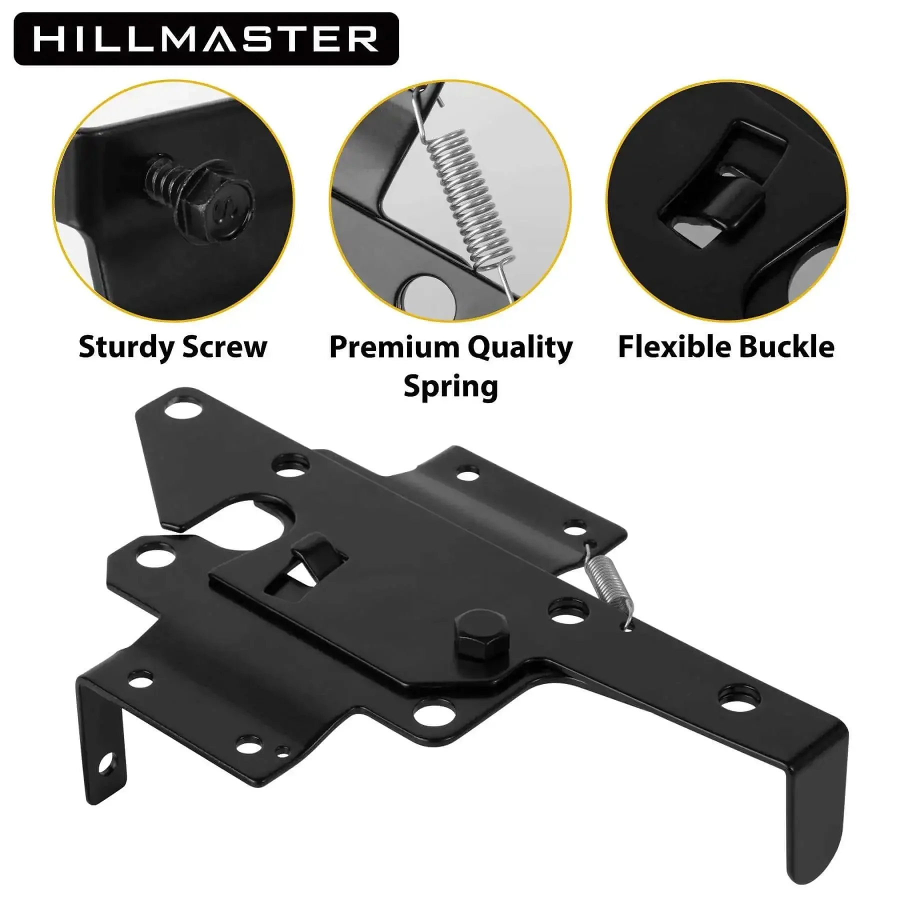 Beefy Heavy Duty Self Locking Gate Latch For Wooden Fence Post Mount Automatic Gate Lock Gravity Door Latch Hardware Built To Last For Pool Safety Outdoor Garden Metal Gates Vinyl Fence Black Finish - Image 7