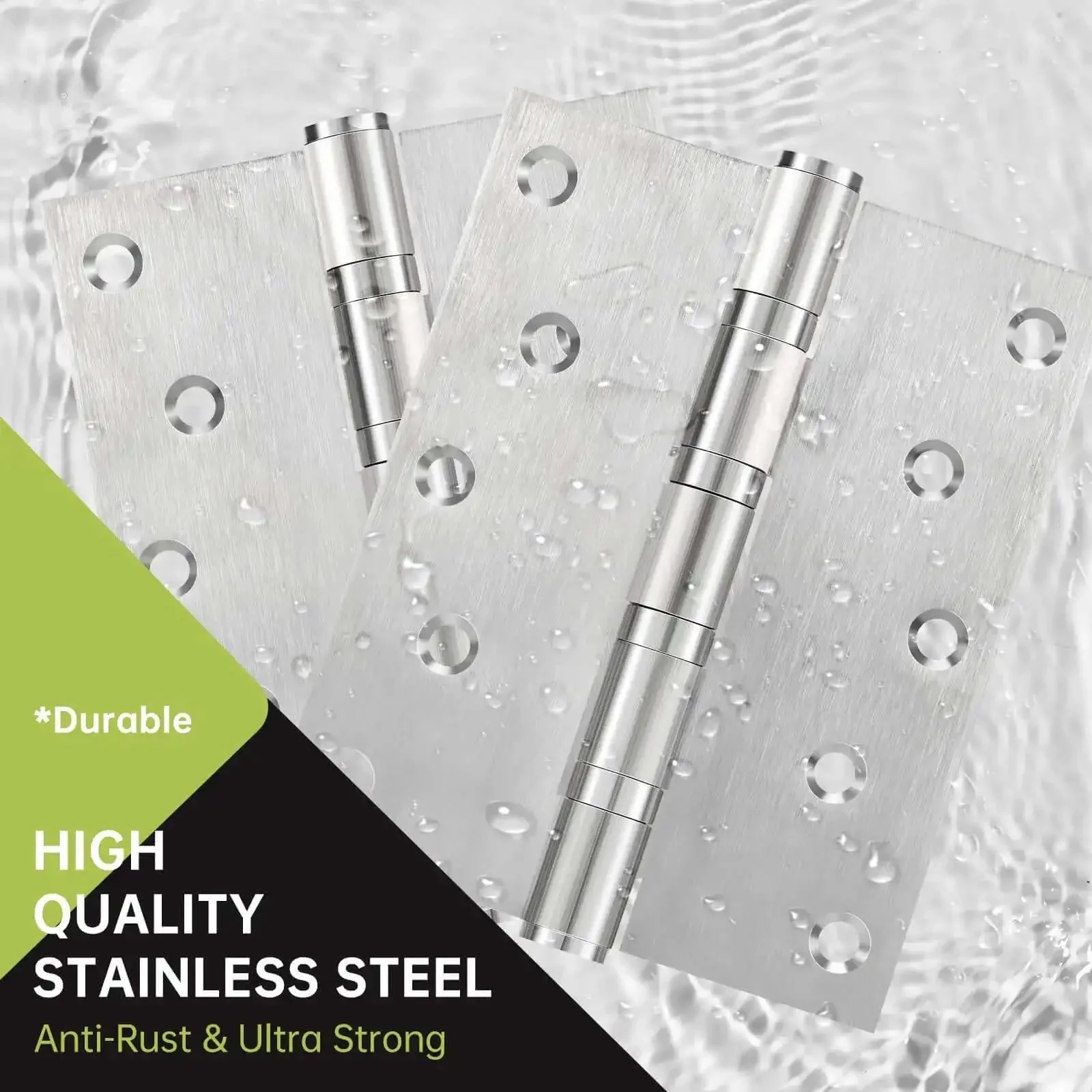 Beefy Heavy Duty Stainless Steel Ball Bearing Door Hinges 5 By 4 Inch 6 Pack For Interior And Exterior Doors Includes Stainless Steel Screws Built For Heavy Doors Up To 200 Pounds Silver - Image 4