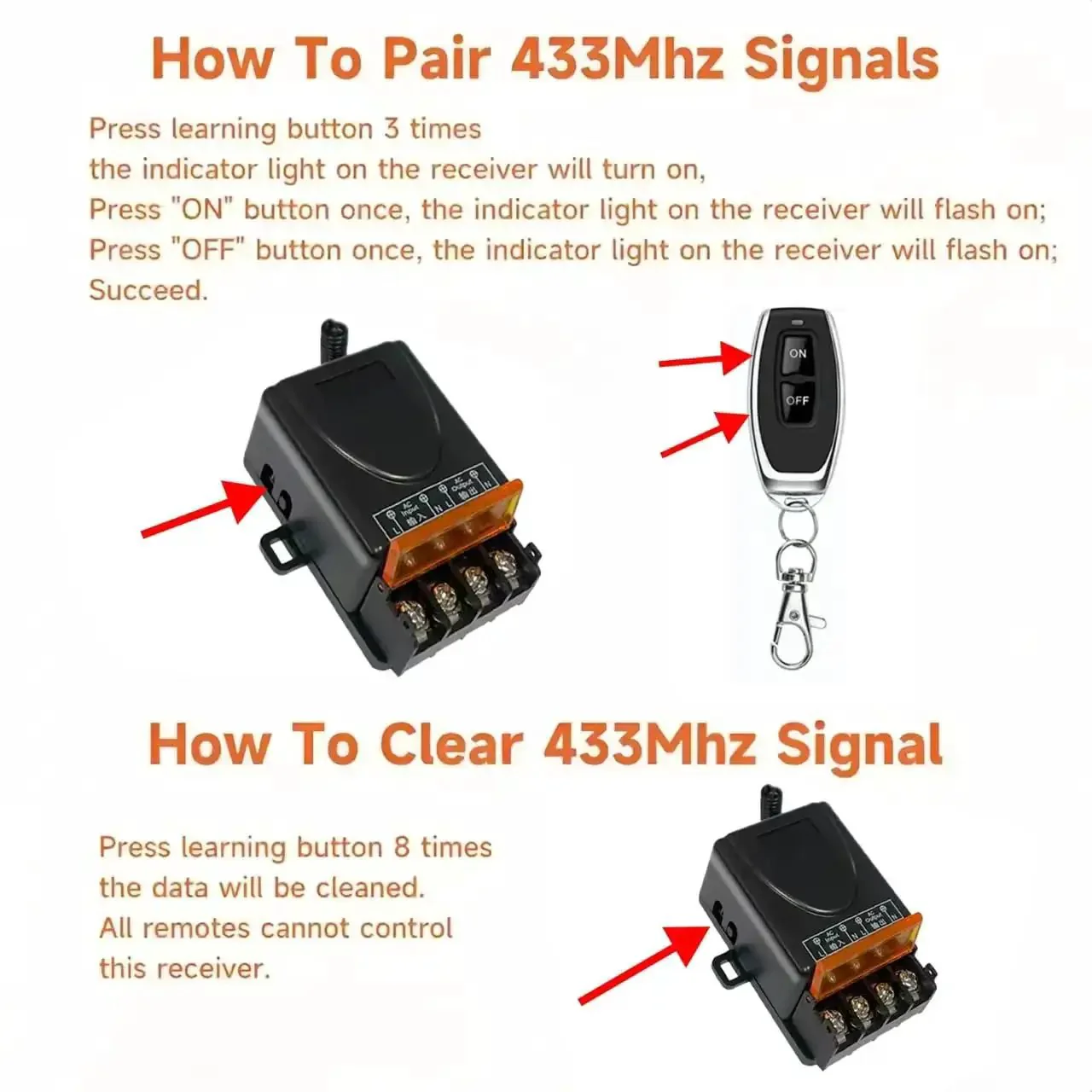 Beefy Heavy Duty Wireless Remote Control Switch Kit With 30A Relay For DC 12V 24V 48V And 72V Long Range 328ft RF Waterproof On Off Switch For Lights Fans Pumps And Motors Ideal For Home And Industrial Use - Image 3