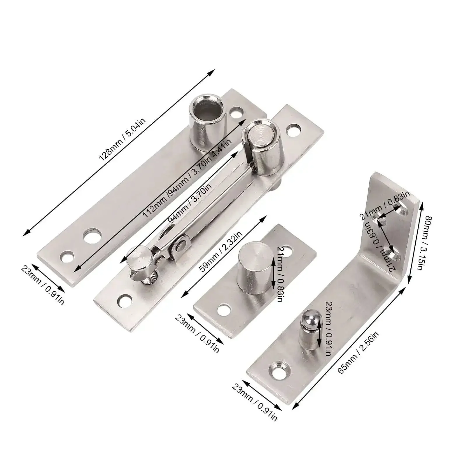 Beefy Heavy Duty Wood Door Pivot Hinge With 300 Lbs Load Bearing Stainless Steel Hidden Door Hinge For Secret Doors And Bookshelves 360 Degree Rotation Invisible Pivot Door Hardware - Image 4