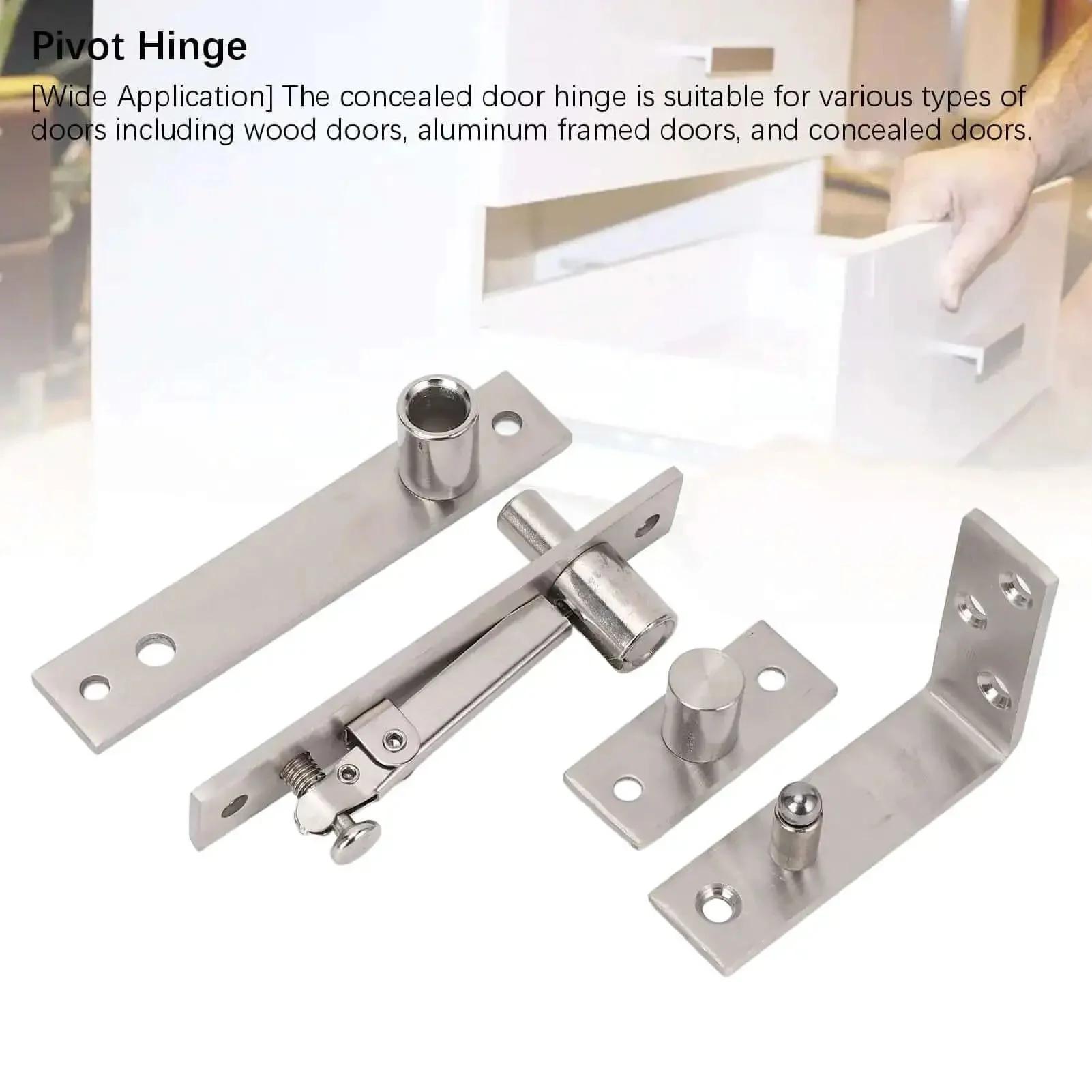 Beefy Heavy Duty Wood Door Pivot Hinge With 300 Lbs Load Bearing Stainless Steel Hidden Door Hinge For Secret Doors And Bookshelves 360 Degree Rotation Invisible Pivot Door Hardware - Image 6