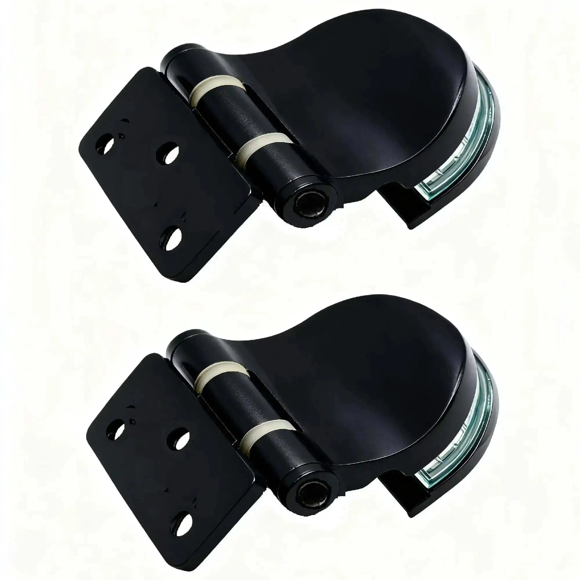 Beefy Heavy Duty Zinc Alloy Stainless Steel Glass Door Hinge For 4 To 7 mm Glass Fits Wine Cabinets And Sauna Rooms Easy Install Two Pack Pearl Black Finish