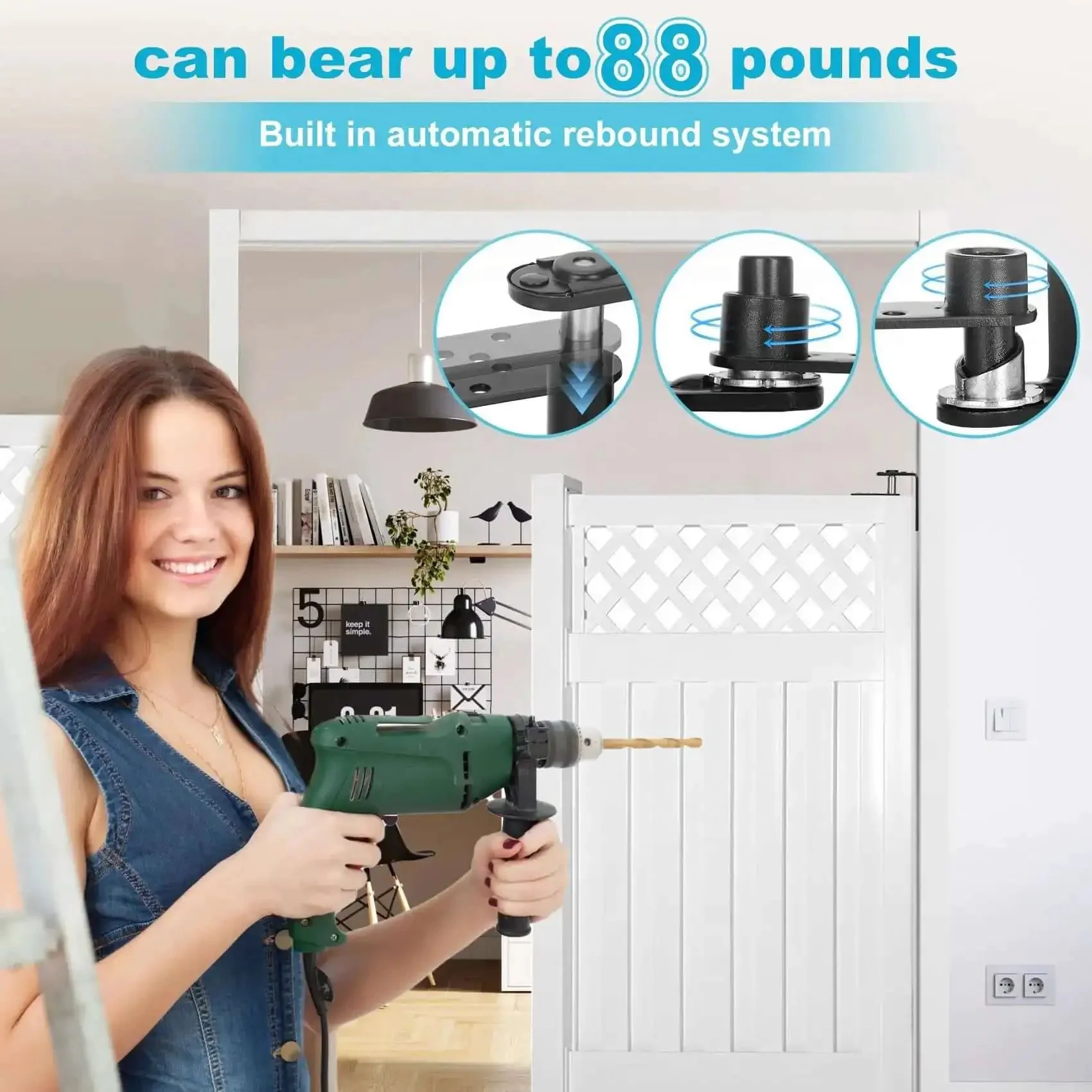 Beefy Heavy Saloon And Cafe Door Hinges With Self Return Double Swing Bar Door Hardware In 304 Stainless Steel Waterproof And Rust Proof Handles Up To 88 Lbs Load Bearing And Easy Installation For Busy Kitchens And Bars - Image 5