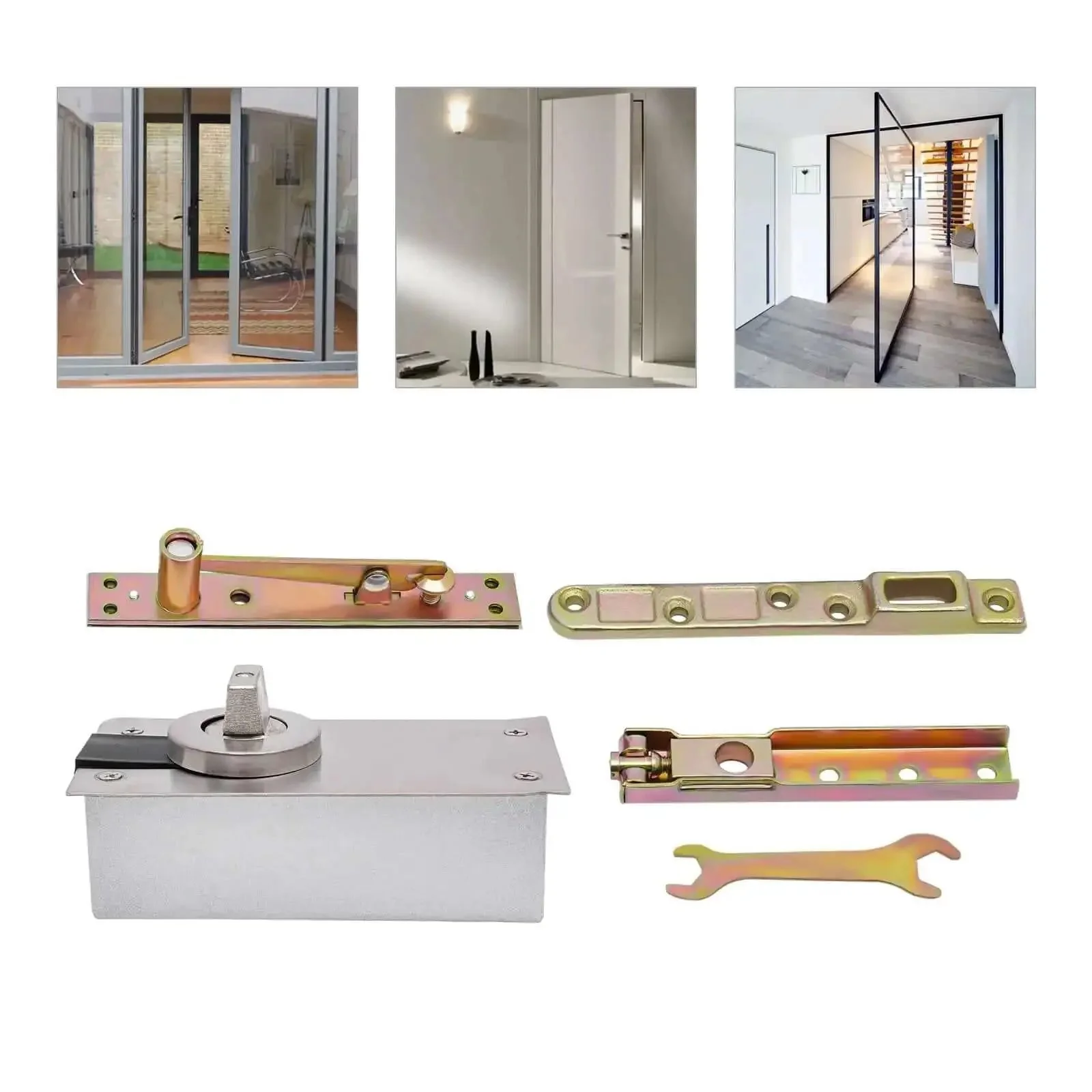 Beefy Hidden Door Hinges With 360 Degree Pivot For Secret Doors High Load Bearing Smooth Quiet Rotation Invisible Pivot Door Hardware For A Sleek Seamless Entry - Image 3