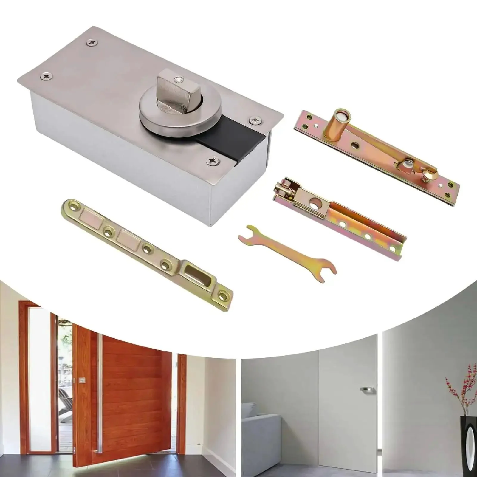 Beefy Hidden Door Hinges With 360 Degree Pivot For Secret Doors High Load Bearing Smooth Quiet Rotation Invisible Pivot Door Hardware For A Sleek Seamless Entry - Image 4