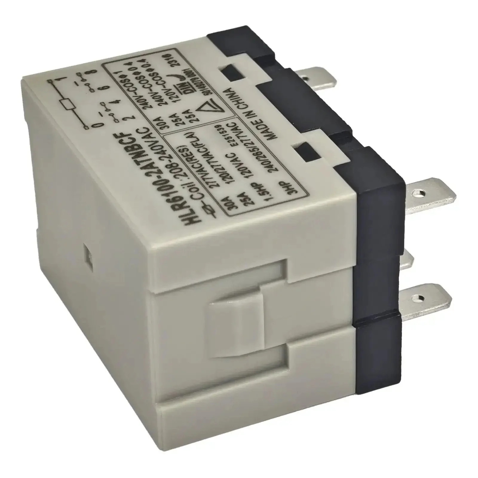Beefy High Voltage Compressor Relay 208 240VAC And 277VAC Compatible 30 Amp 6 Pin DPST NO Electrical Relay With Quick Connect Terminals For Inductive Loads And HVAC Motors - Image 3