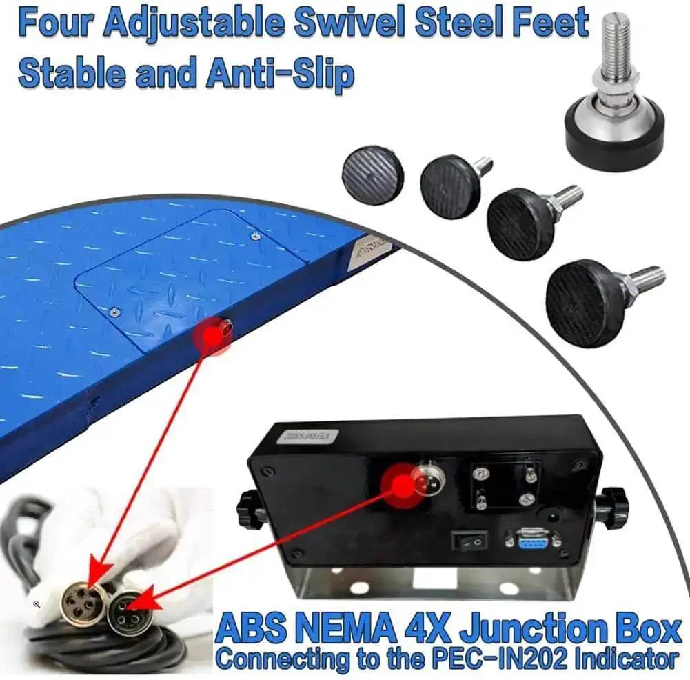 Beefy Industrial Floor Scale For Warehouses And Shipping, 36 By 36 Inch Steel Pallet Scale, 2,500 Lb Capacity With 1 Lb Increments, Heavy Duty Pallet And Package Weighing Scale, Four Load Cells For Accuracy - Image 5