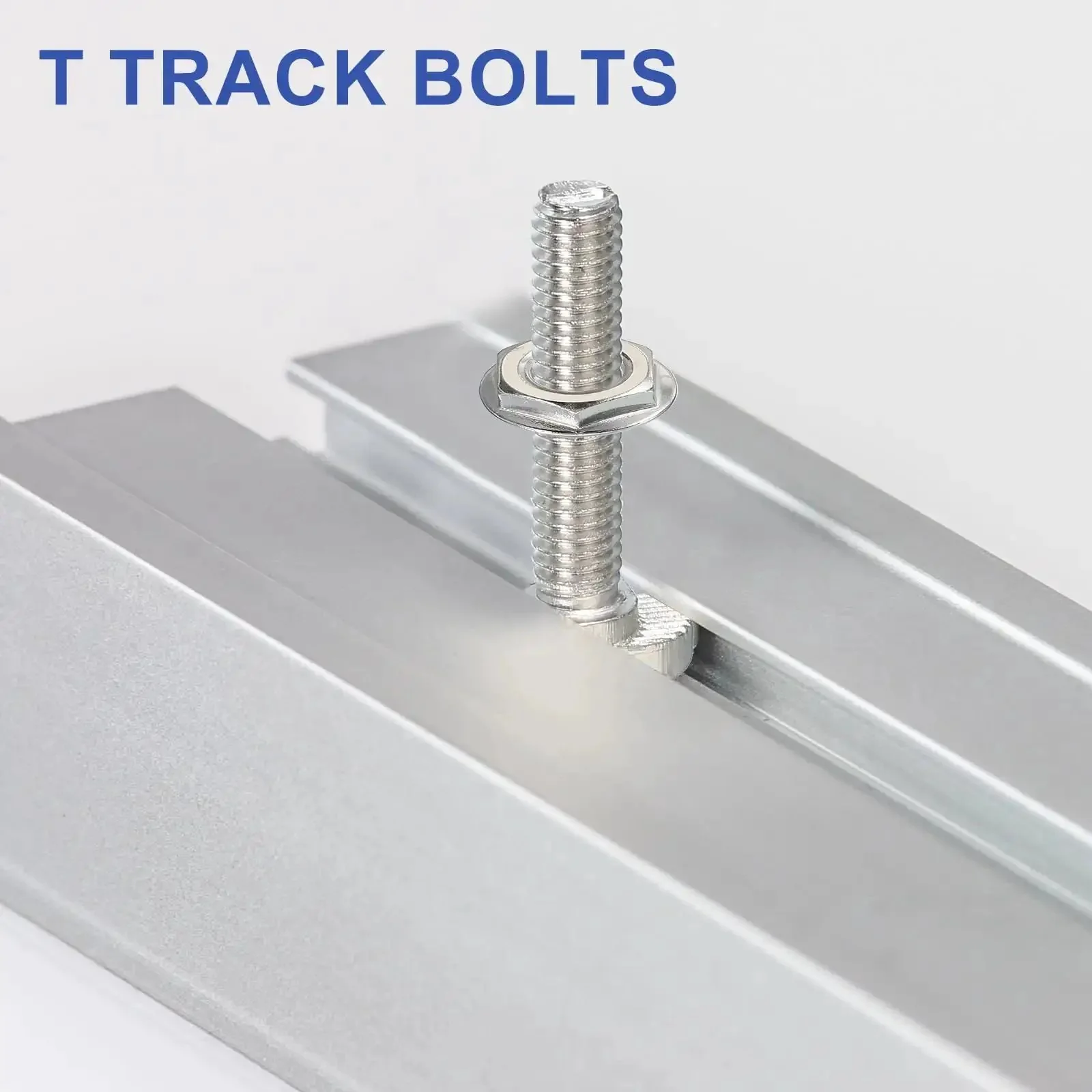 Beefy M6 X 20mm T Slot Bolts Kit With Hammer Head Drop In Bolts And Hex Flange Nuts For 30 Series Aluminum Extrusion 20 Sets Sliding Screws Silver Finish - Image 5