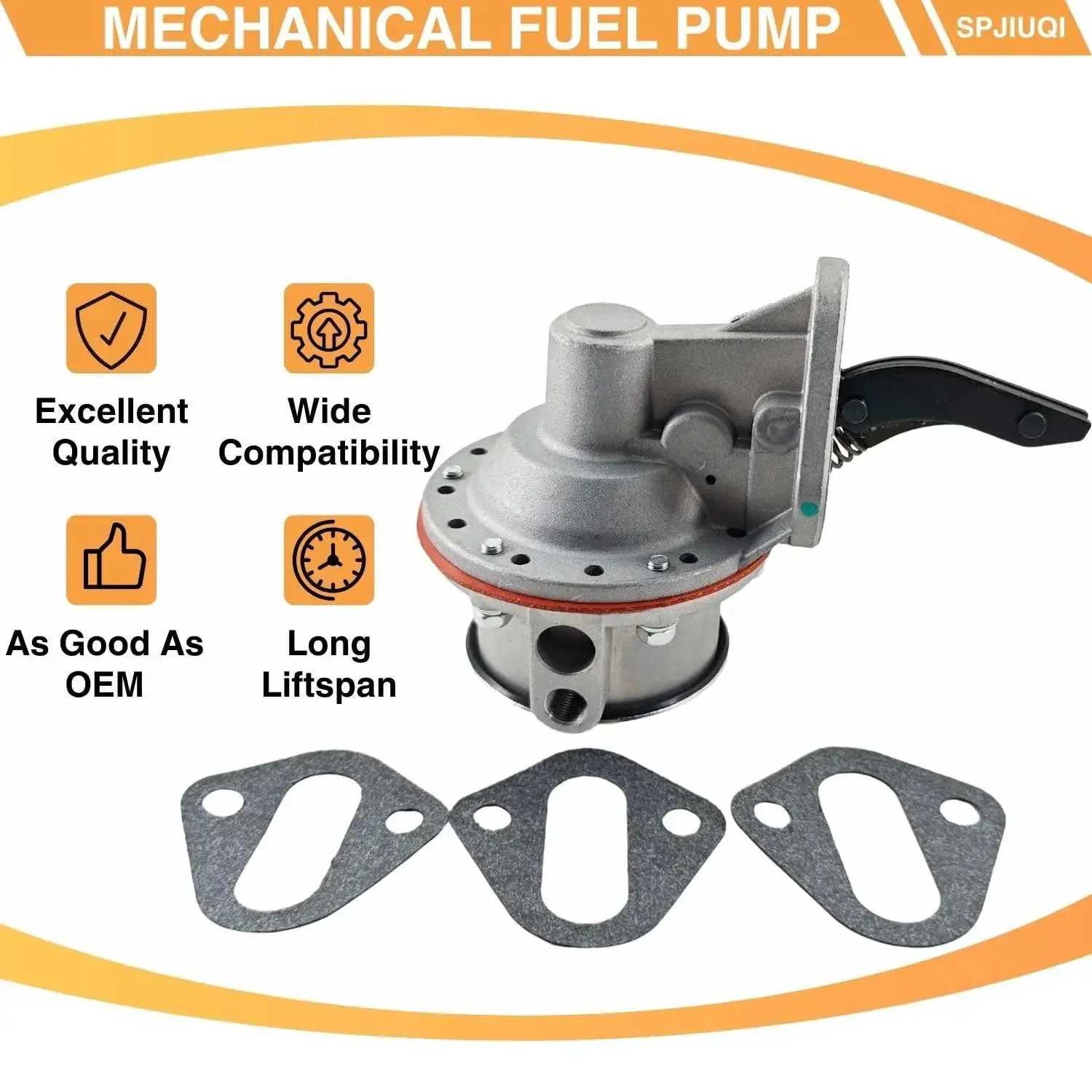 Beefy Mechanical Fuel Pump For Jeep CJ5 CJ5A CJ6 CJ6A Dispatcher Jeepster Commando Willys DJ3 DJ5 DJ6 Two Point Two Liter Inline Four Fitment For Willys Jeep And Vintage Wagons Cross Referenced To Carter M2195 Airtex 572 Spectra SP1072MP And More - Image 3