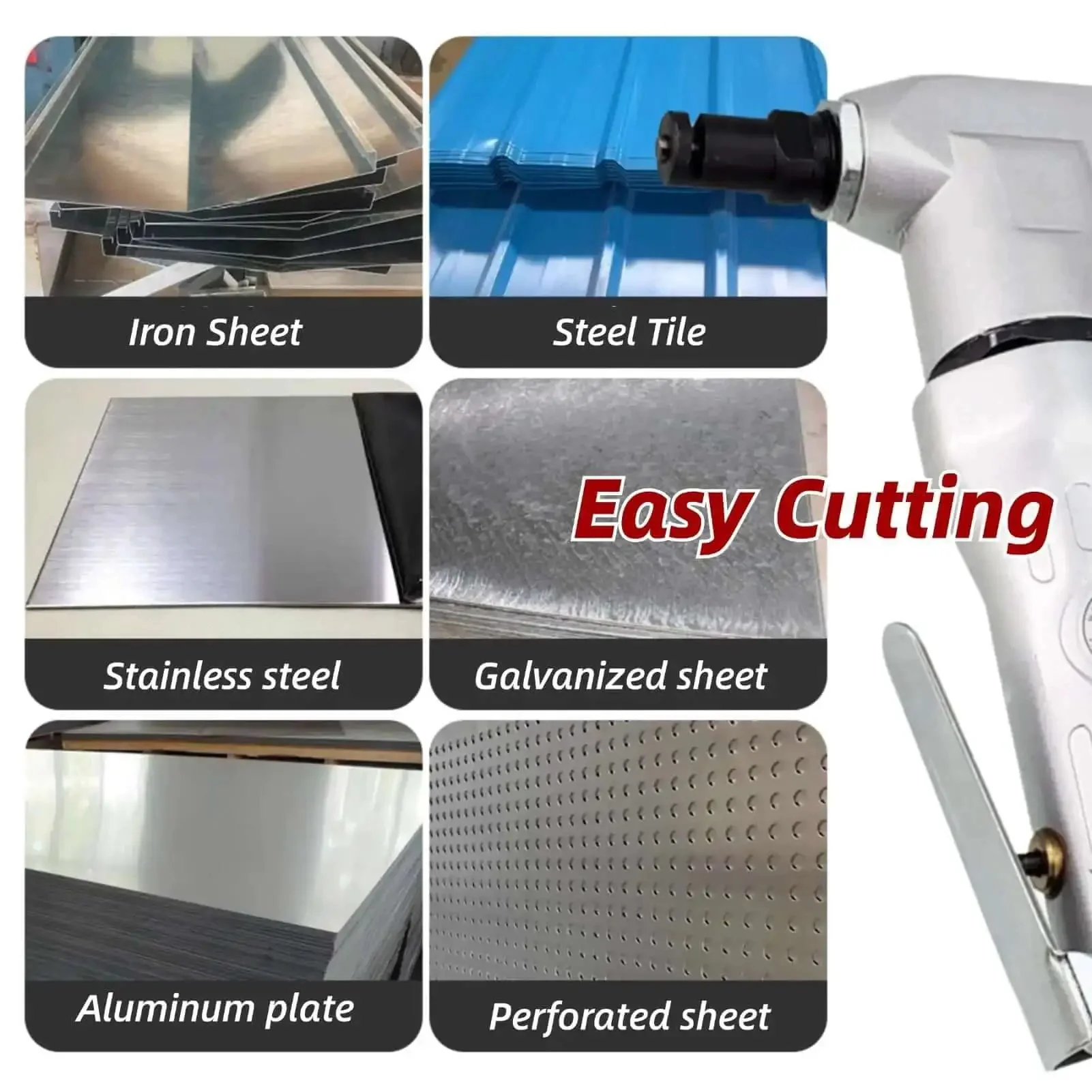 Beefy Pneumatic Sheet Metal Cutter Handheld Air Nibbler With Hardened Blade And Alloy Case 2800 RPM Air Powered Shears Cutting Tool For Metal Fabrication And Automotive Ductwork Durable And Easy To Use - Image 8