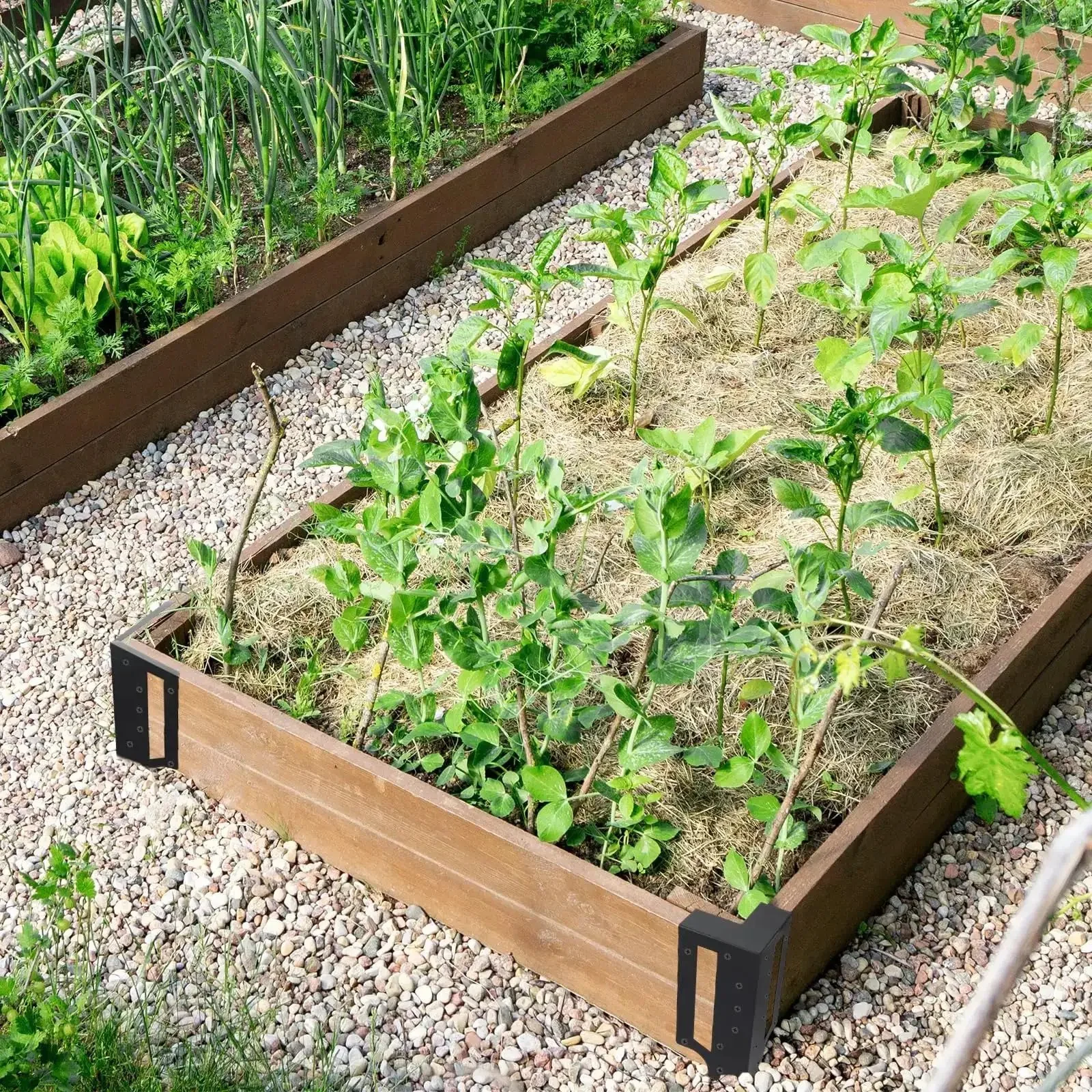 Beefy Raised Garden Bed Corner Brackets With Securing Lip For Wood Frames Fits Lumber Up To 2 By 12 Inches Heavy Duty Carbon Steel With Anti Rust Coating Easy Assembly Includes All Hardware For Stable Outdoor Beds - Image 3