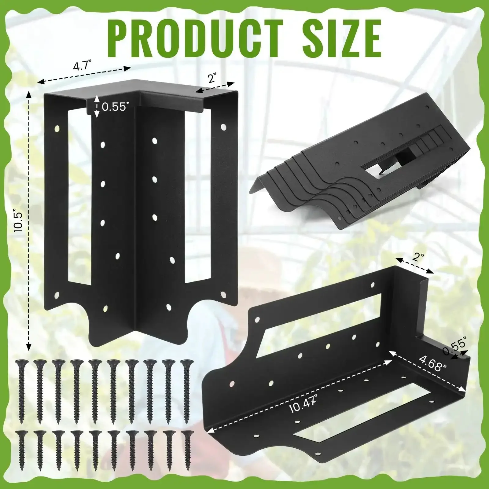 Beefy Raised Garden Bed Corner Brackets With Securing Lip For Wood Frames Fits Lumber Up To 2 By 12 Inches Heavy Duty Carbon Steel With Anti Rust Coating Easy Assembly Includes All Hardware For Stable Outdoor Beds - Image 7