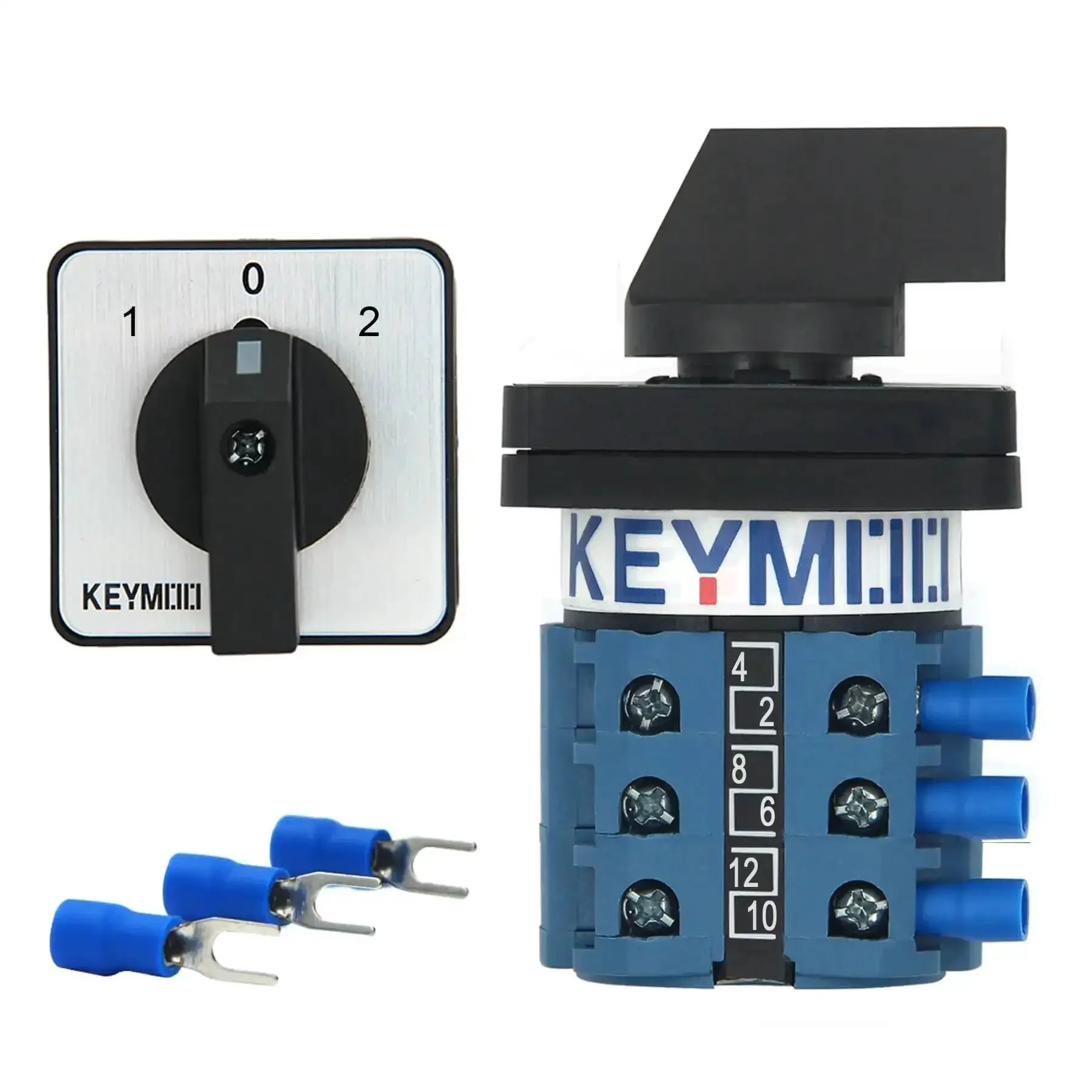 Beefy Rotary Changeover Switch 20A 2 Way 3NO 3NC 660V Three Phase 12 Terminals On Off On Latching Universal Selector Switch 3 Position Flame Retardant Housing With Silver Alloy Contacts