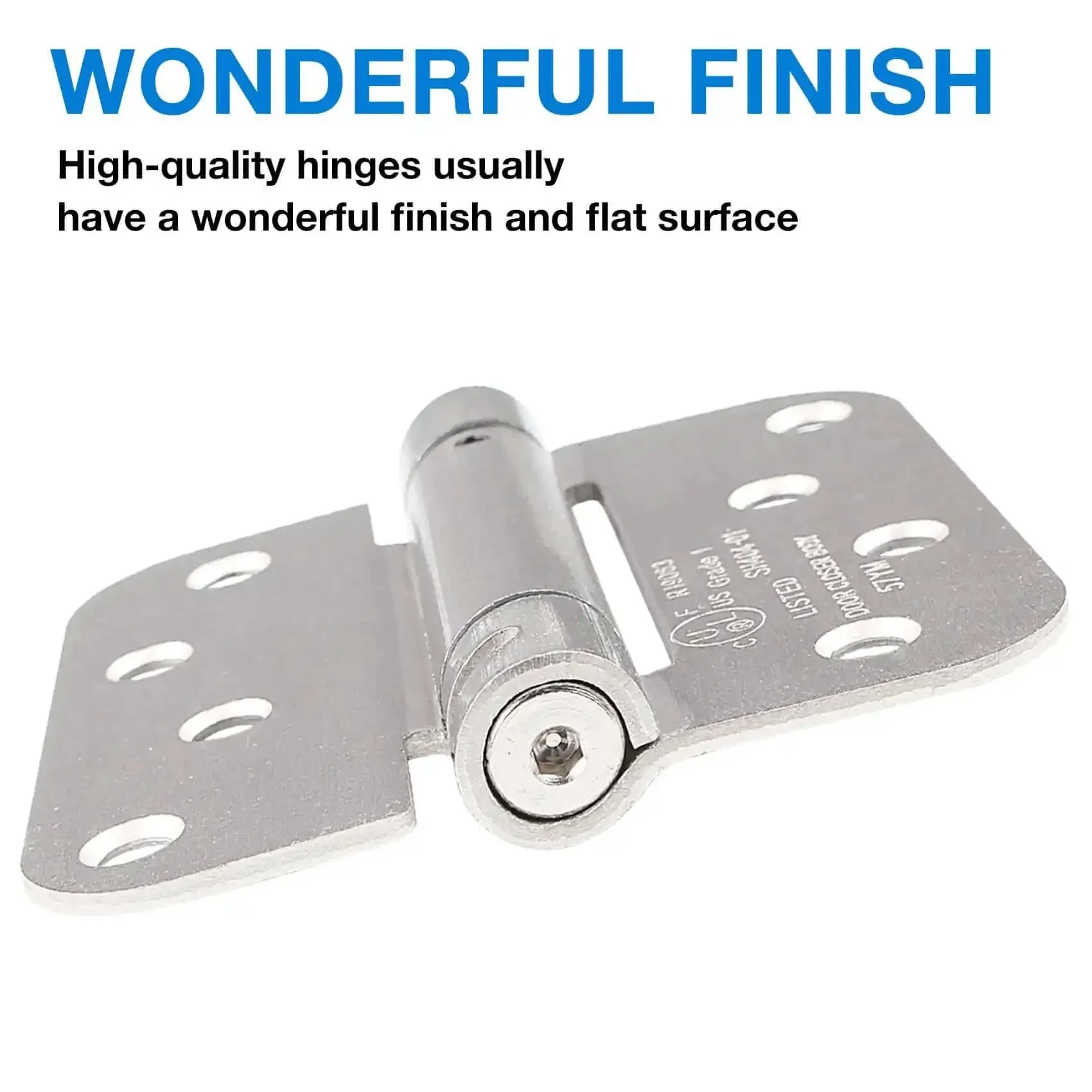 Beefy Self Closing Door Hinges Satin Nickel Finish 4x4 Inch Spring Loaded 5/8 Radius Exterior Use 8-Hole For Wood Doors Bathroom Basement Closet 2 Pack - Image 5