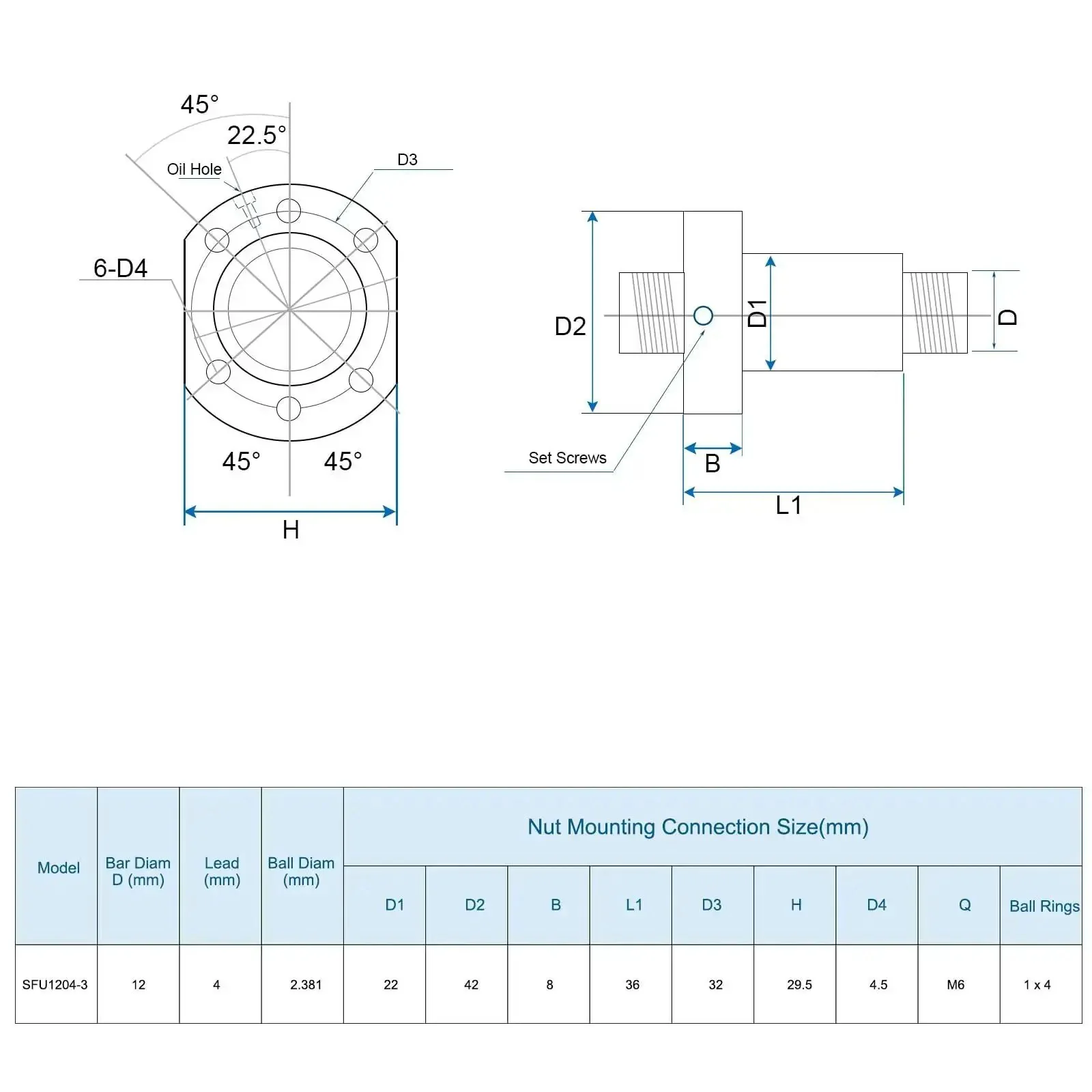 Beefy SFU1204 Ball Screw Kit With Nut Anti Backlash for 12mm Diameter Lead 4mm 400mm Length Ideal for BK BF12 CNC Machines and DIY Router Projects For Precision Automation and Smooth Motion - Image 4