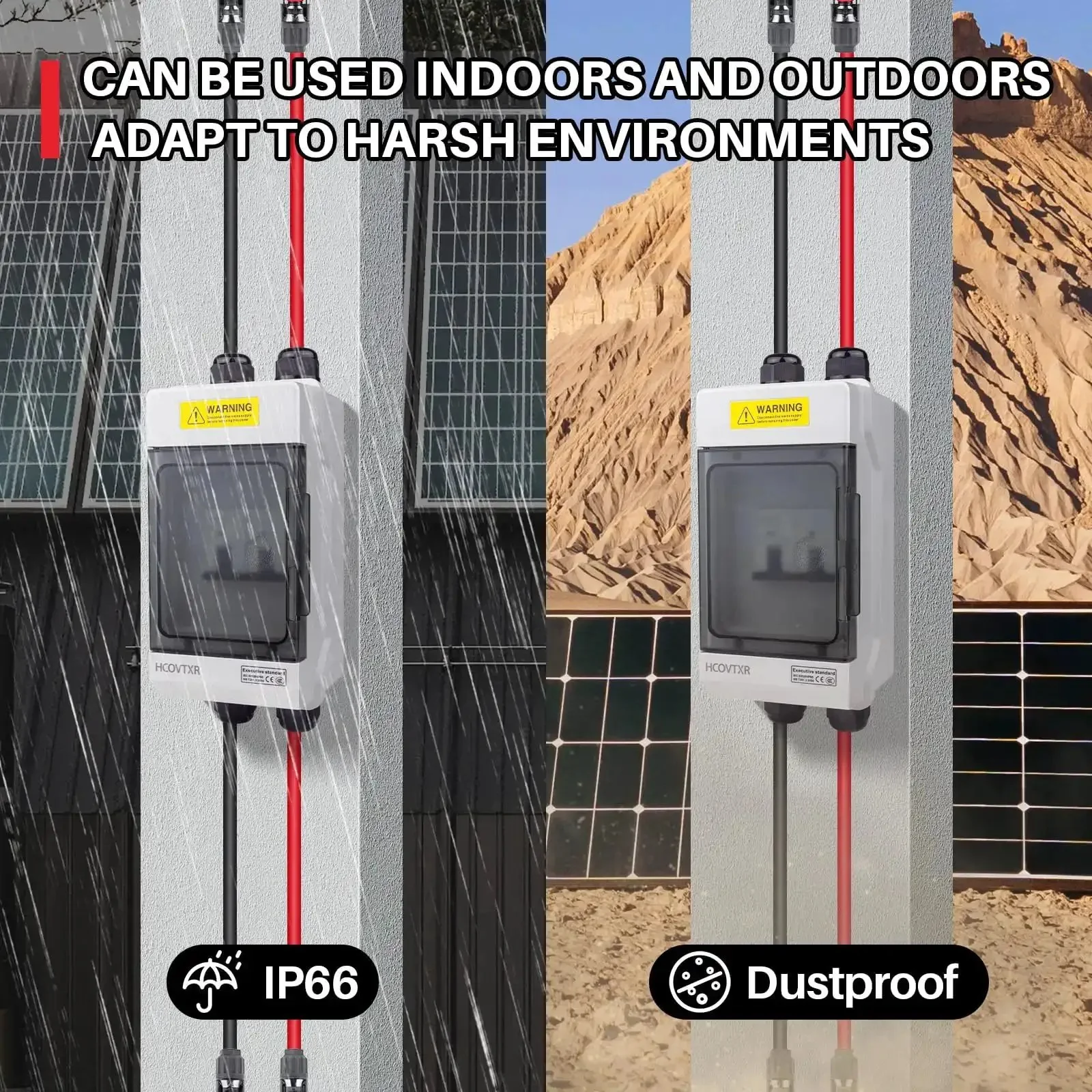 Beefy Solar Panel Disconnect Switch 125A 1000VDC Two Pole Outdoor DC Shutoff Box With Weatherproof UV Proof Housing For Solar PV Home Systems Plug And Play Wire Connections And Durable Copper Contacts - Image 4