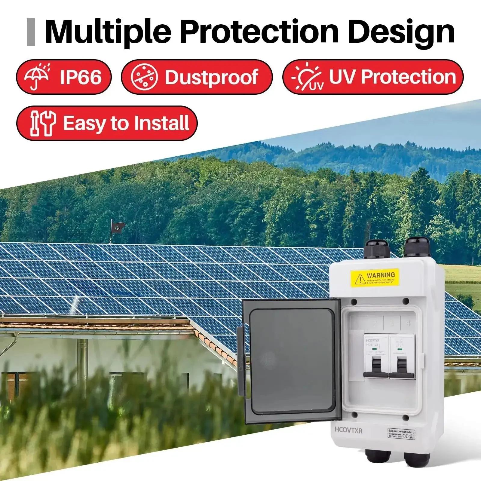 Beefy Solar Panel Disconnect Switch 125A 1000VDC Two Pole Outdoor DC Shutoff Box With Weatherproof UV Proof Housing For Solar PV Home Systems Plug And Play Wire Connections And Durable Copper Contacts - Image 7