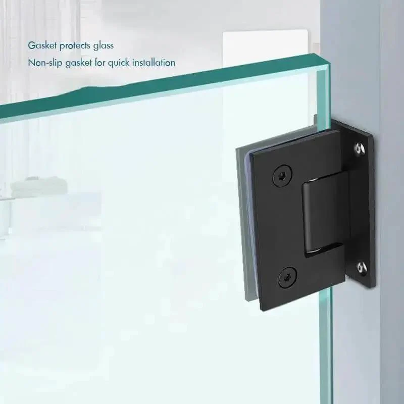 Beefy Stainless Steel Glass Door Hinge For 8-12mm Glass 90 Degree Bidirectional Wall To Glass Shower Door Clamp Rust Resistant Bathroom Hardware Durable Door Leaf Pivot With Elastic Reset - Image 2