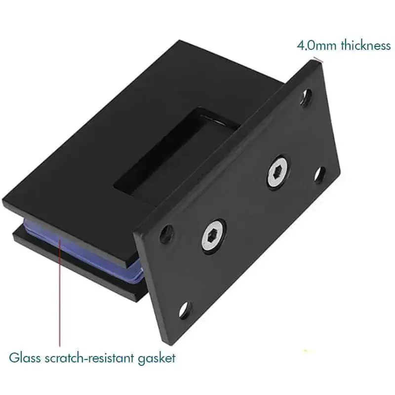 Beefy Stainless Steel Glass Door Hinge For 8-12mm Glass 90 Degree Bidirectional Wall To Glass Shower Door Clamp Rust Resistant Bathroom Hardware Durable Door Leaf Pivot With Elastic Reset - Image 3