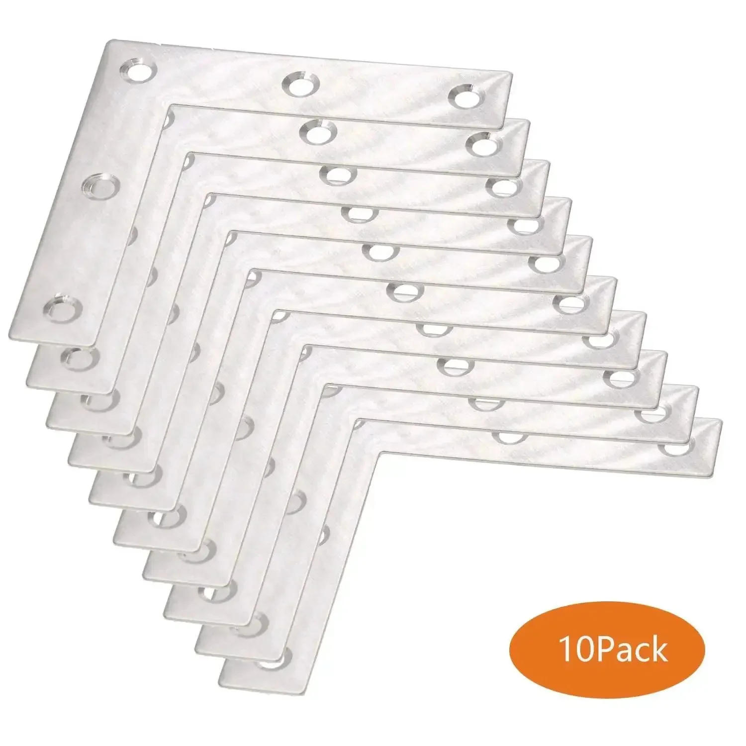 Beefy Stainless Steel L Shape Corner Brace For Wood And Metal Fixing Great Shelf Cabinet Support Pack Of 10 80x80mm 1.5mm Thick With 5 Holes 4.5mm Each Rustproof And Durable - Image 3