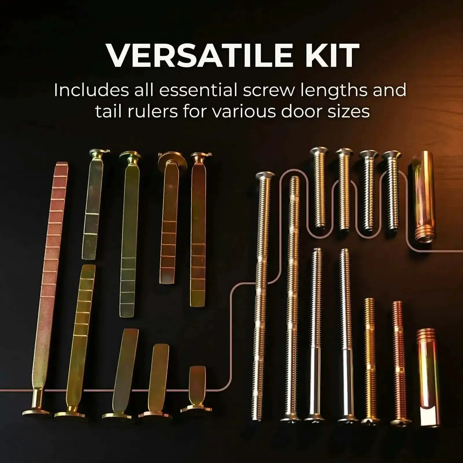 Beefy Thick Door Lock Extension Kit For Deep Doors, Adjustable Deadbolt Tailpiece Set For 1 To 4 Inch Doors, Fits SC1 SC4 KW1 Keyways, Includes Long Screws, Heavy Duty Door Lock Repair Kit For Patio And Security Doors - Image 2