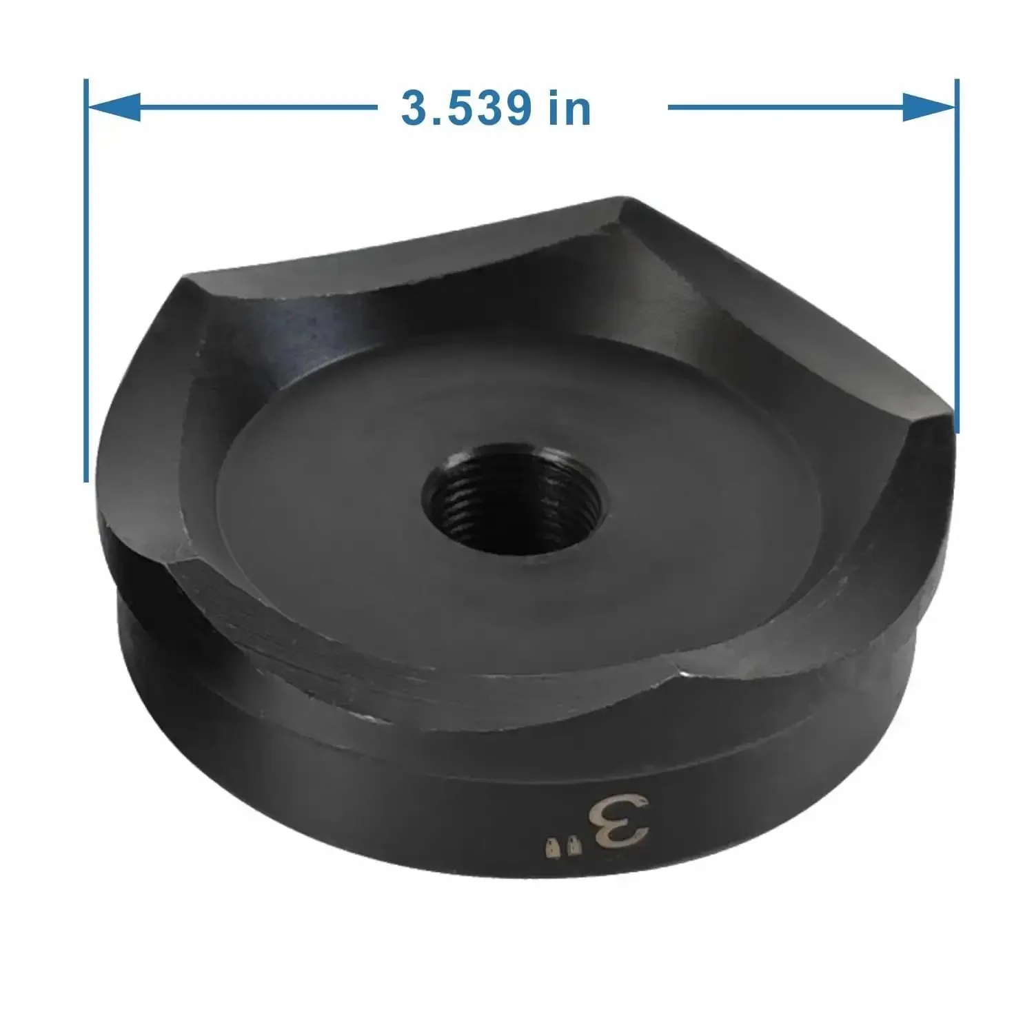 Beefy Three Inch Conduit Punch And Die For Hydraulic Knockout Driver Three Quarter Inch Sixteen UN Thread Ten Ton Punching Force Three Inch Conduit Hole With Three Point Five Four Inch Actual Hole Eleven Gauge Steel And Sixteen Gauge Stainless Steel - Image 2
