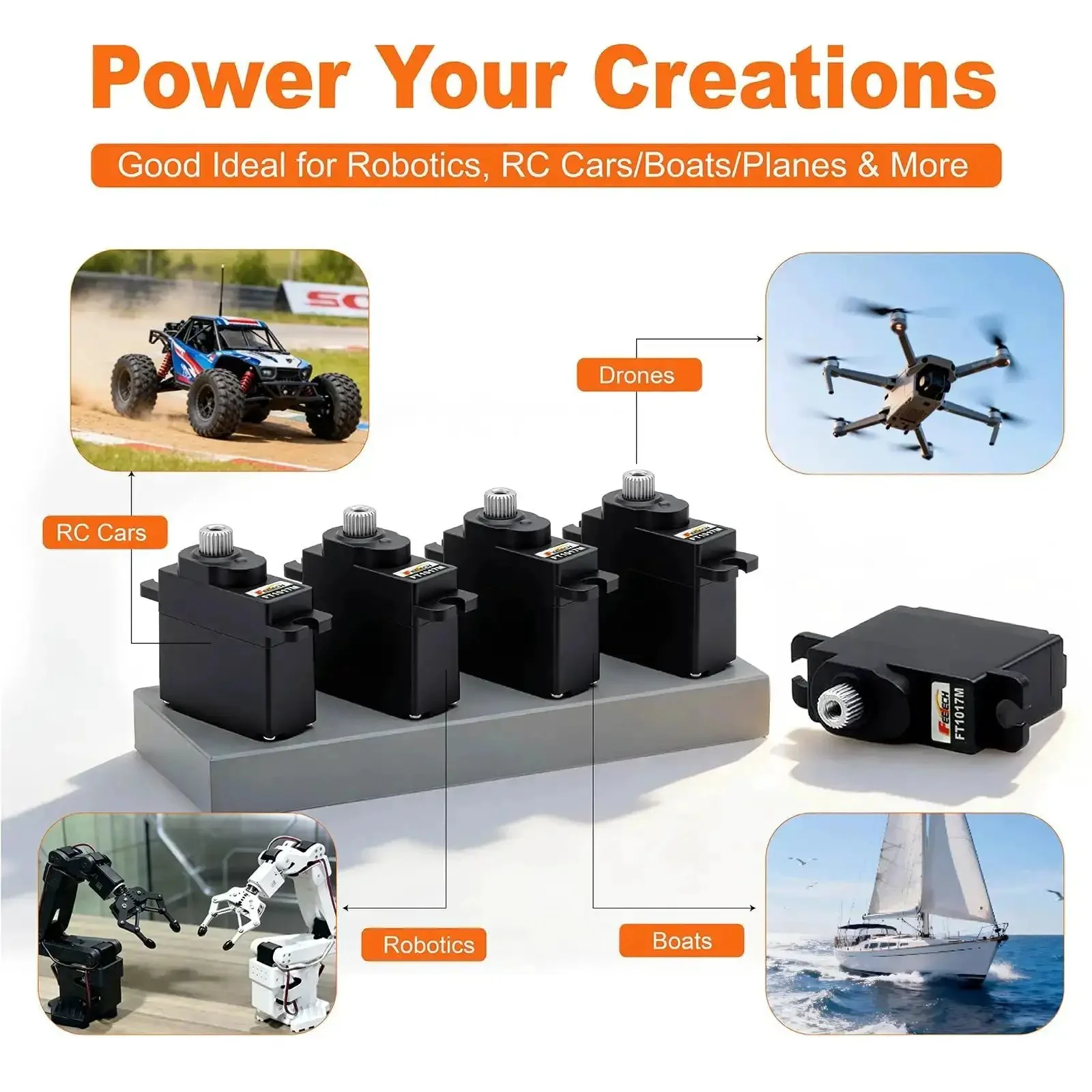 Beefy Torque Metal Gear Digital RC Servo 7.4V 10.5KG 180 Degree Angled Steering Servo For TRX4M SCX24 1Tenth Scale Cars Boats Planes And Robotics Upgraded Metal Gear System - Image 3