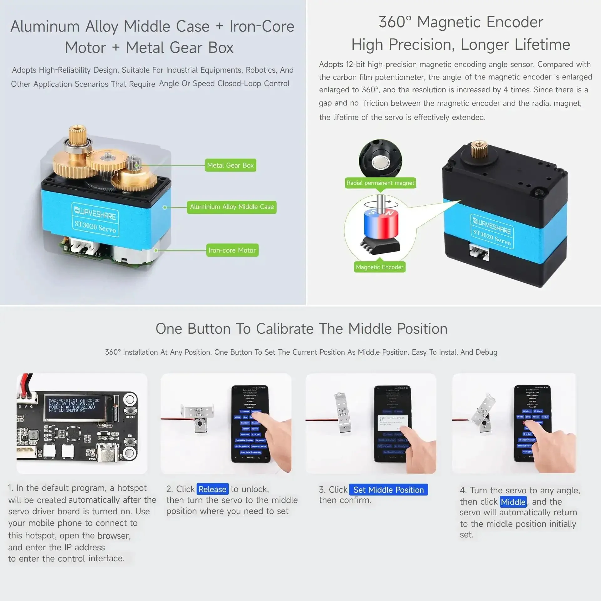 Beefy Torque Serial Bus Servo With 25Kgcm Capacity, Wide 6 To 14V Power Range, Programmable 360 Degree Magnetic Encoder, Two Way Feedback, Servo Or Motor Mode Switchable For Precision Robotics And Projects - Image 5