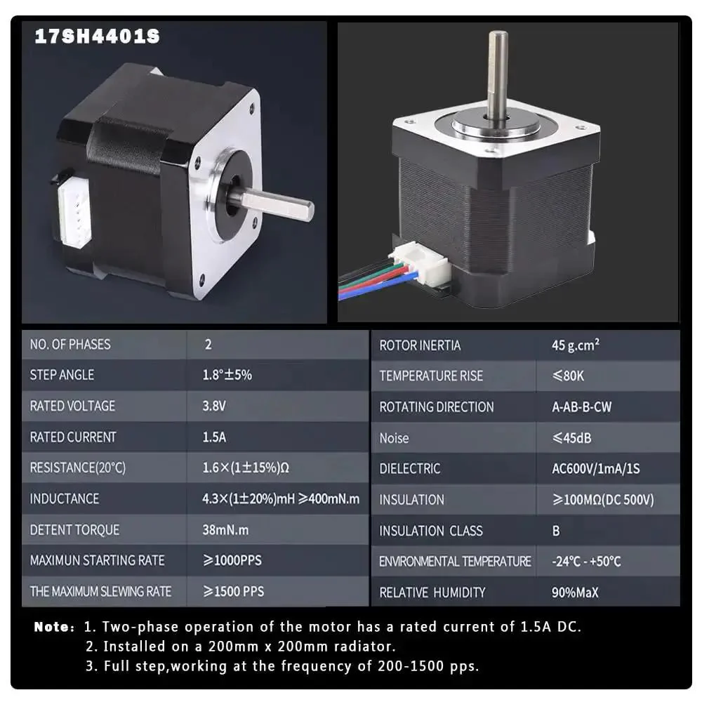 Beefy Torque Stepper Motor With 1m Cable For 3D Printers CNC Routers Laser Engravers Robotics And Mechanical Arms Low Resistance For Fast Response And Precision Positioning - Image 6