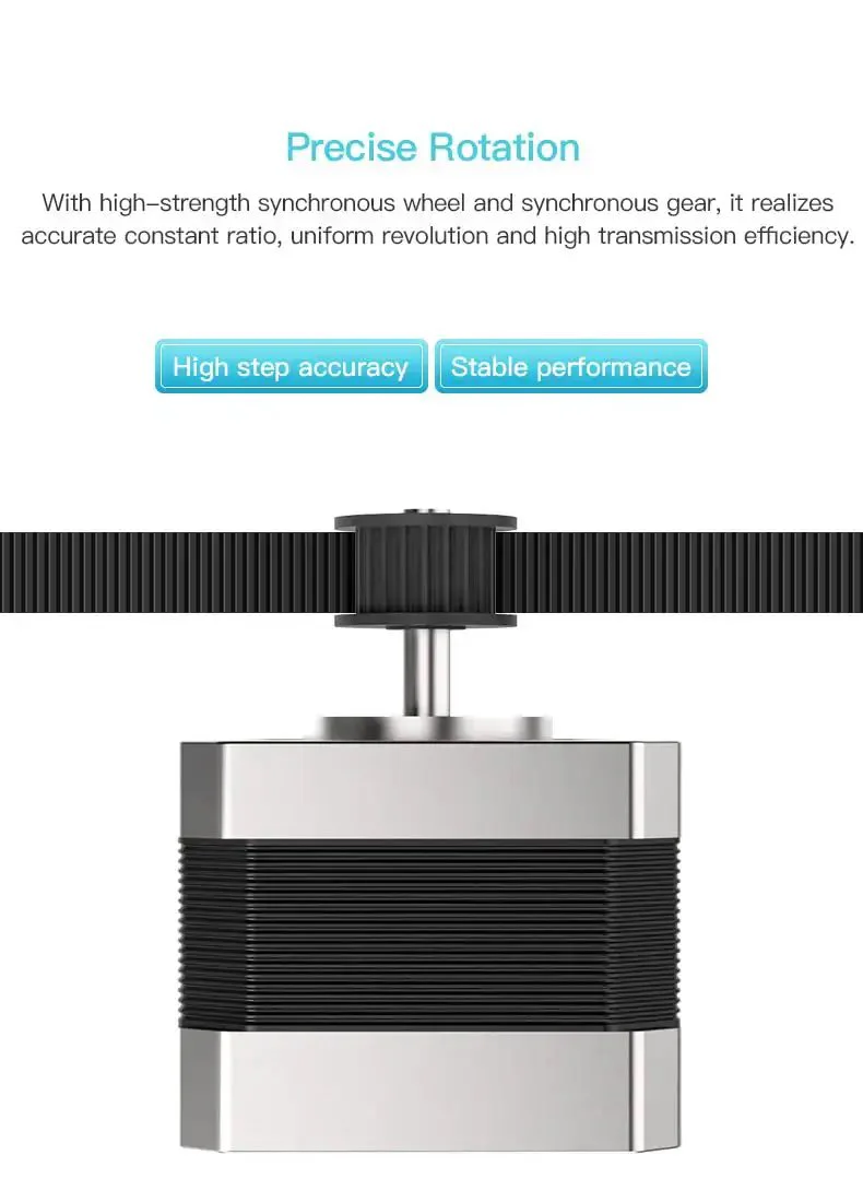Beefy Torque Stepper Motor With Gear For 3D Printers Next Level Low Noise Operation And Stable Extrusion No Step Lost During Print Heat Dissipation For Smooth Performance And Easy Replacement On Widely Used Models - Image 3