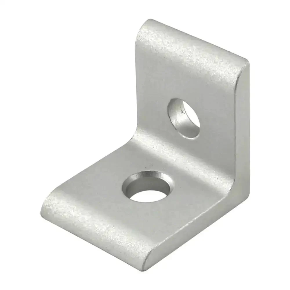 Beefy Two Hole Inside Corner Bracket For T Slot Aluminum Extrusions, 90 Degree Angle Clamp Compatible With 10 Series 1 Inch Profiles, Clear Anodized Finish, 0.281 Inch Through Holes, Durable Aluminum Construction - Image 8
