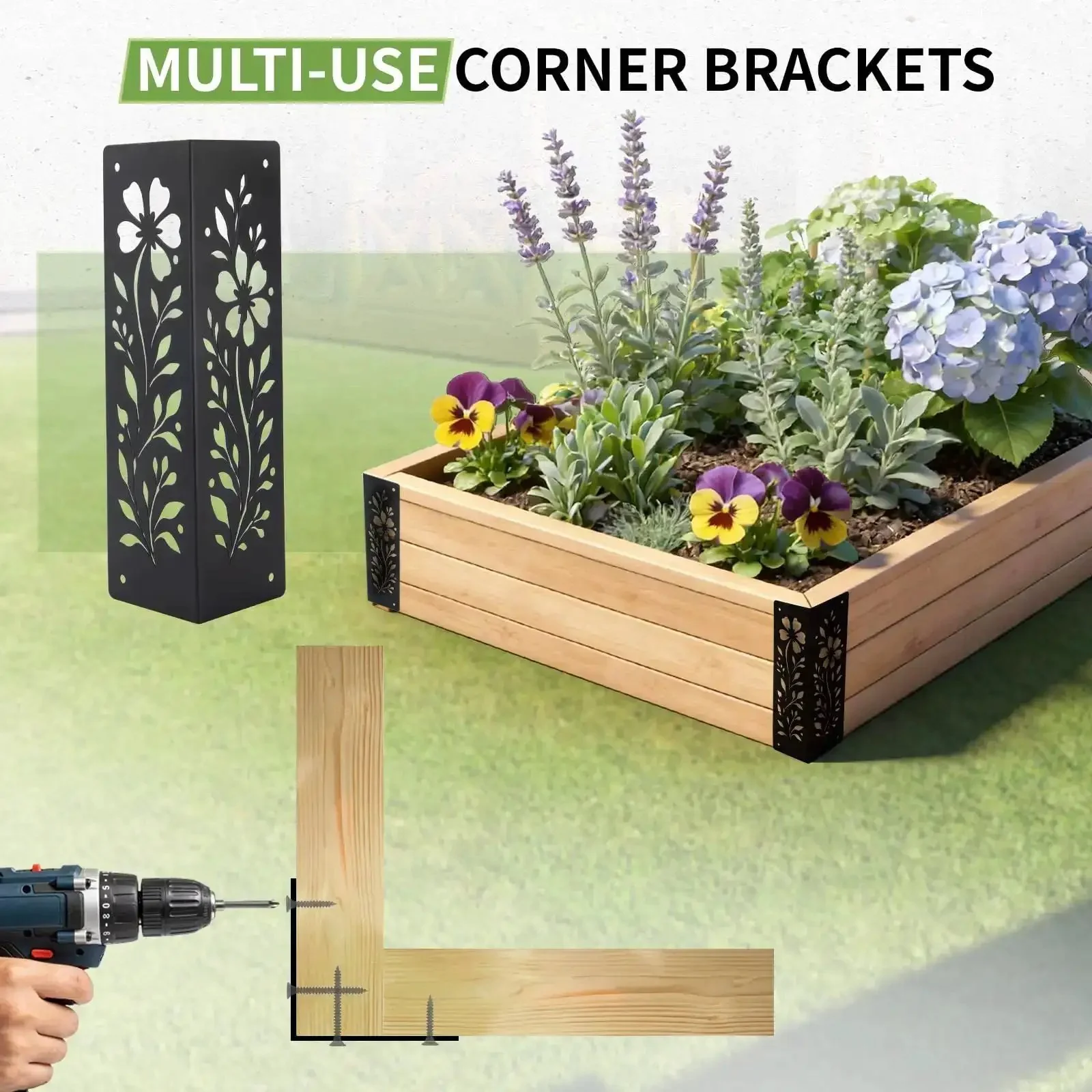 Beefy Wood Corner Brackets Set For Raised Garden Beds, Heavy Duty Metal Corners, 11x3x3 Inch Thickened, Rust Resistant With Screws, Keeps Your Garden Bed Square And Solid Season After Season - Image 6
