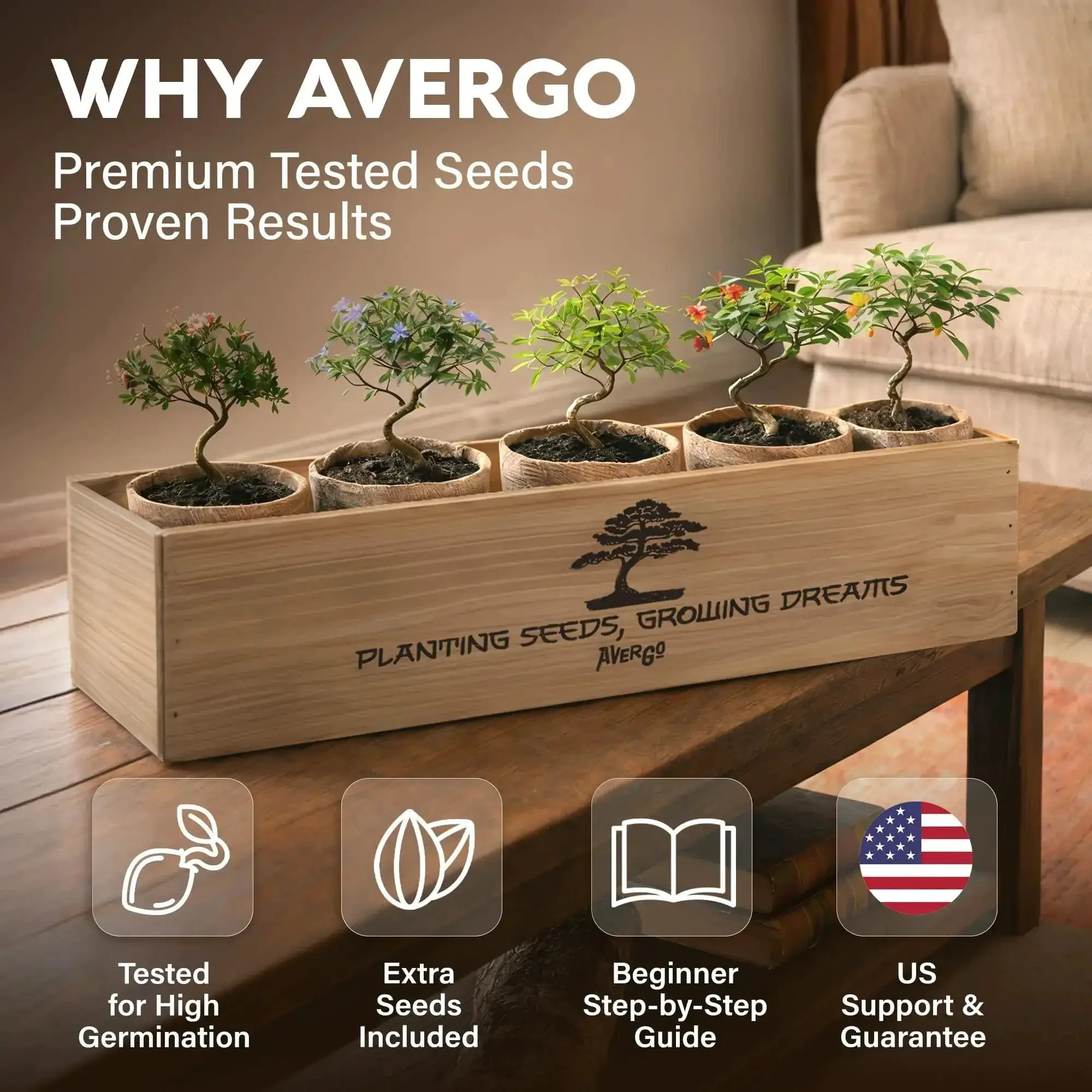 Beginner Bonsai Tree Kit With 5 Unique Japanese Bonsai Trees, Complete Indoor Bonsai Starter Kit Includes Tools, Planters, Extra Seeds, And DIY Growing Guide Dope Gift For Women And Men - Image 8