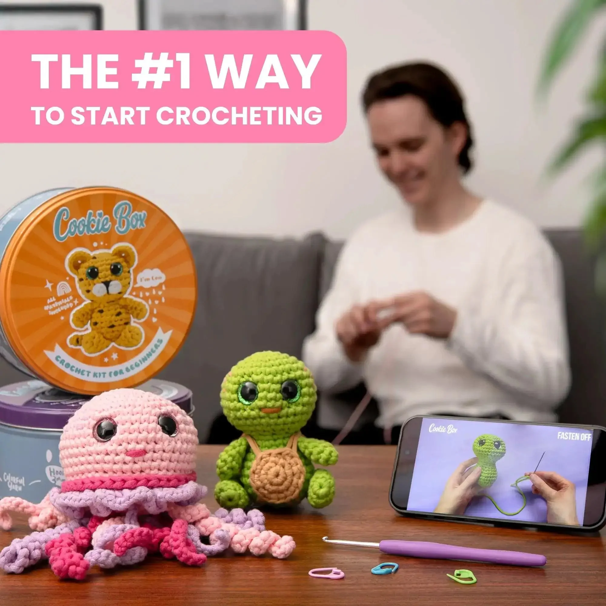 Beginner Crochet Kit Gift Set For Crafting Bunny Lola Amigurumi Plushie Easy DIY Crochet And Knitting Starter Includes Full Video Tutorial And PDF Guides - Image 5