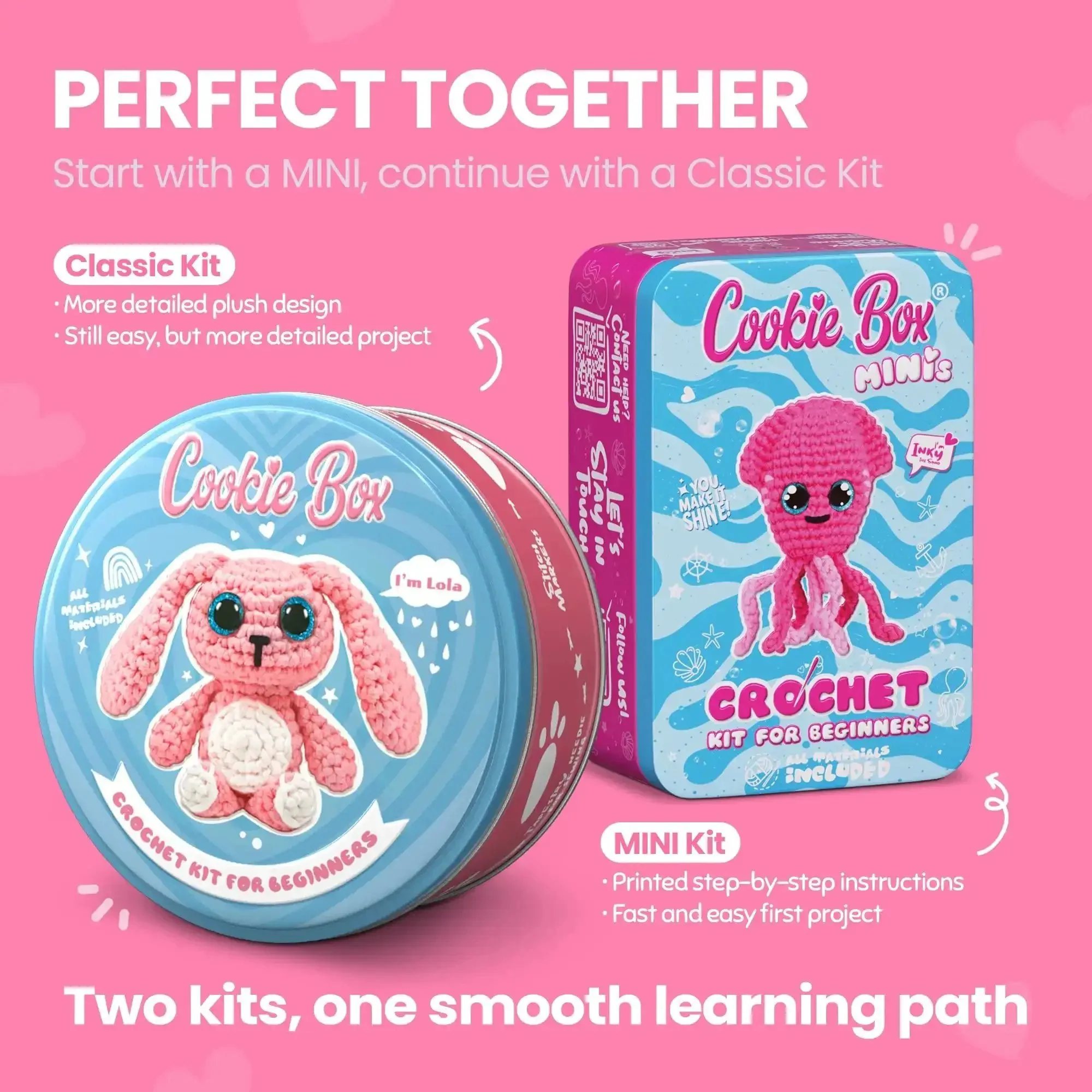 Beginner Crochet Kit Gift Set For Crafting Bunny Lola Amigurumi Plushie Easy DIY Crochet And Knitting Starter Includes Full Video Tutorial And PDF Guides - Image 7