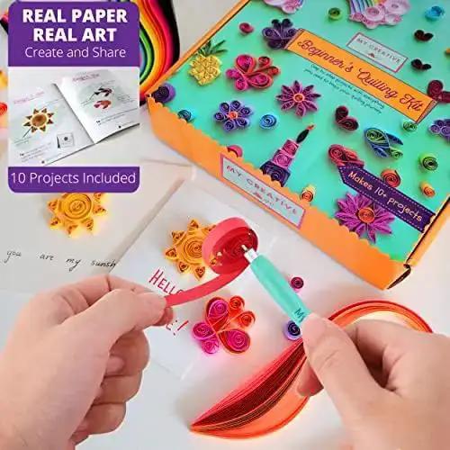 Beginner Quilling Kit For Kids And Adults With Tools, Easy Step By Step Instructions, Handy Storage Box, And DIY Paper Quilling Bundle That Makes Ten Or More Fun Projects For Creative Makers - Image 8