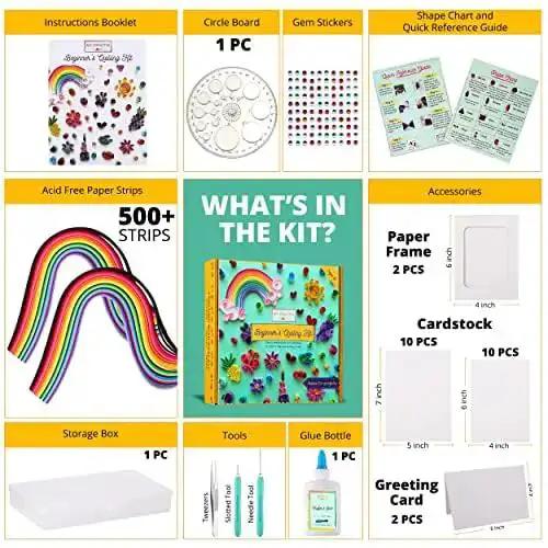 Beginner Quilling Kit For Kids And Adults With Tools, Easy Step By Step Instructions, Handy Storage Box, And DIY Paper Quilling Bundle That Makes Ten Or More Fun Projects For Creative Makers - Image 9