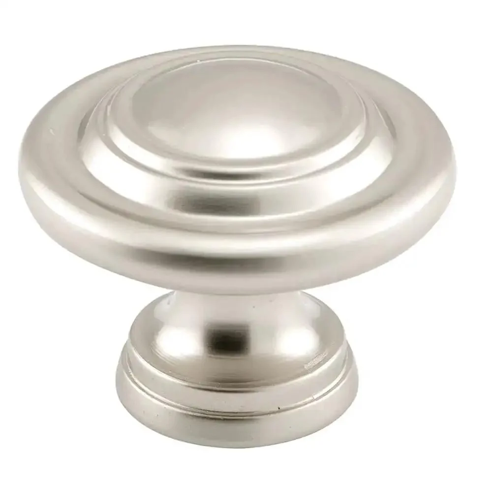 Bi-Fold Door Knobs, Diecast Satin Nickel Plated, Large Diameter 1-11/16 Inch Outside, Easy Grip Replacement For Hollow Doors, Wide Base Prevents Panel Crushing, 2 Pack