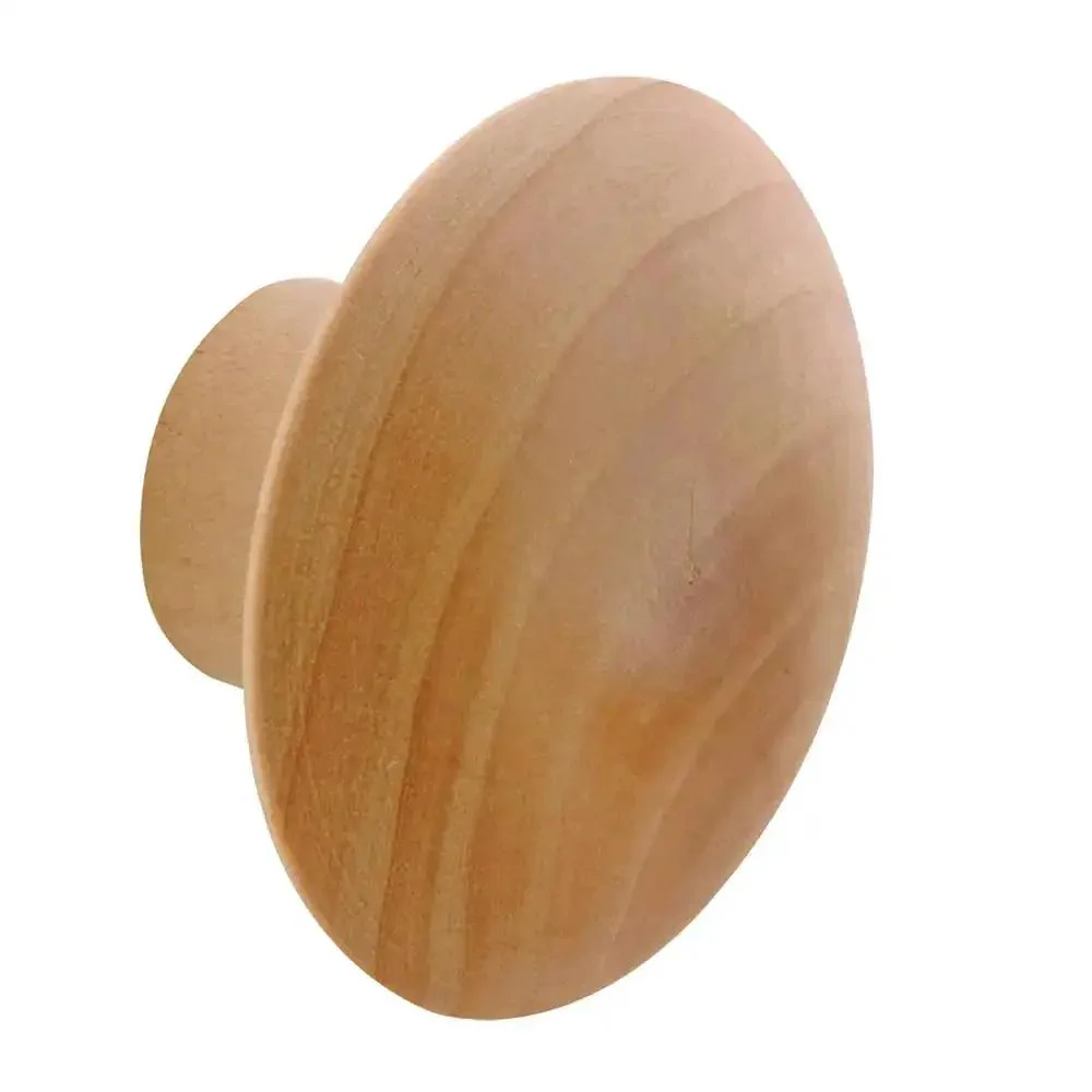 Bi Fold Door Pull Knob With Screw Hardwood For Solid Wood Doors Up To One And Three Eighths Inches Thick Natural Finish Ready To Paint Or Stain Two Pack Includes Mounting Hardware Phillips Head Screwdriver Not Included Easy Install