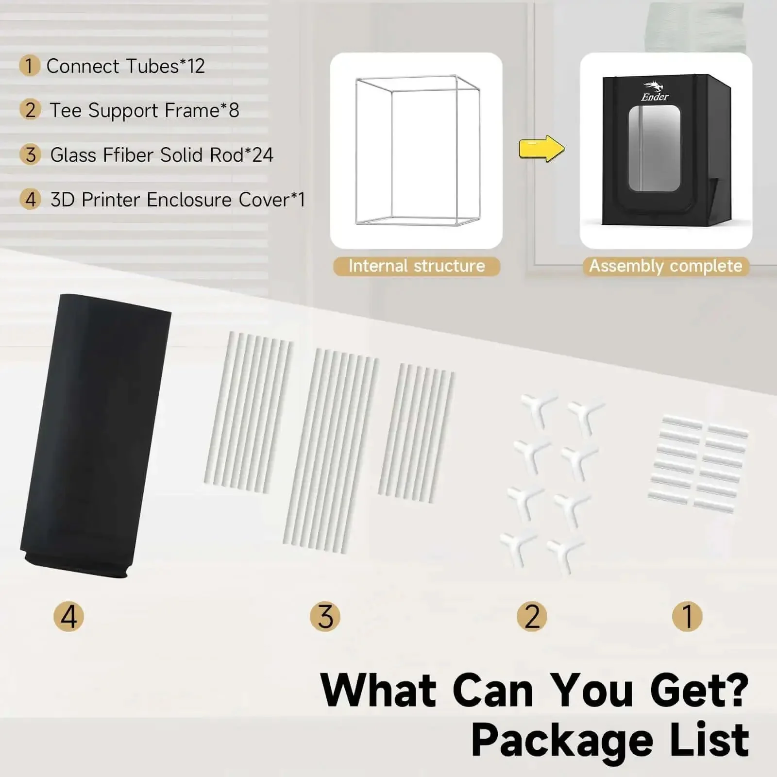 Big Ol 3D Printer Enclosure With Stable Temperature Fireproof And Dustproof Protective Cover 480x600x720mm Wide Fit For Ender 3 Series And More Printers - Image 2