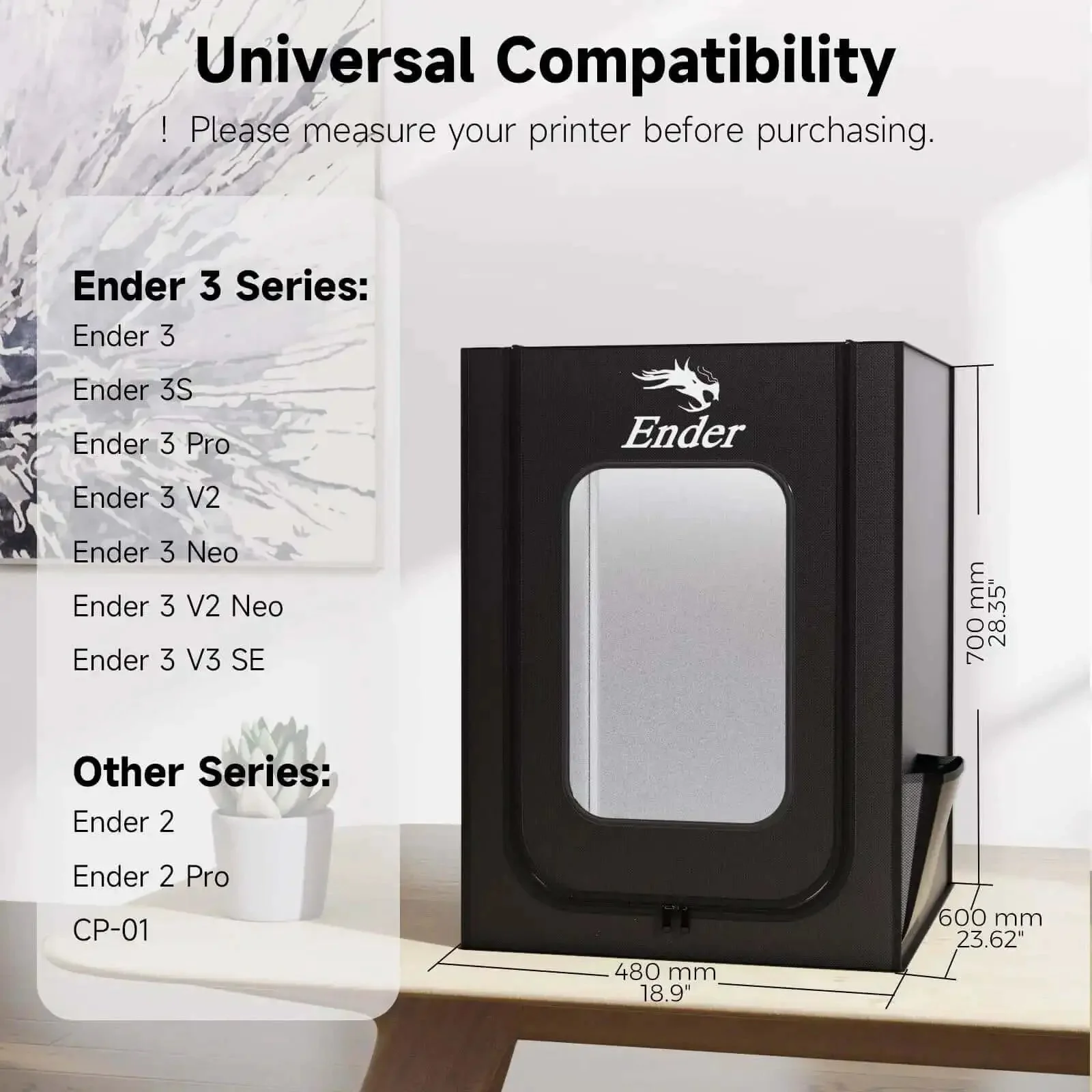 Big Ol 3D Printer Enclosure With Stable Temperature Fireproof And Dustproof Protective Cover 480x600x720mm Wide Fit For Ender 3 Series And More Printers - Image 6