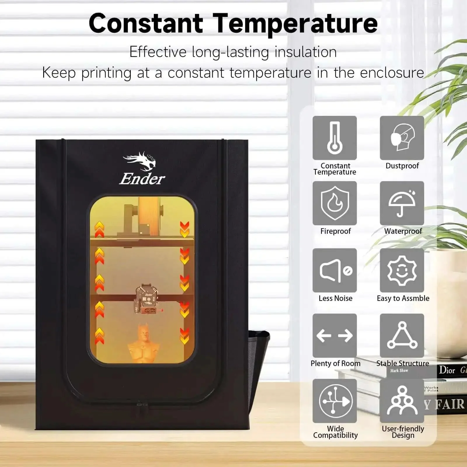 Big Ol 3D Printer Enclosure With Stable Temperature Fireproof And Dustproof Protective Cover 480x600x720mm Wide Fit For Ender 3 Series And More Printers - Image 8