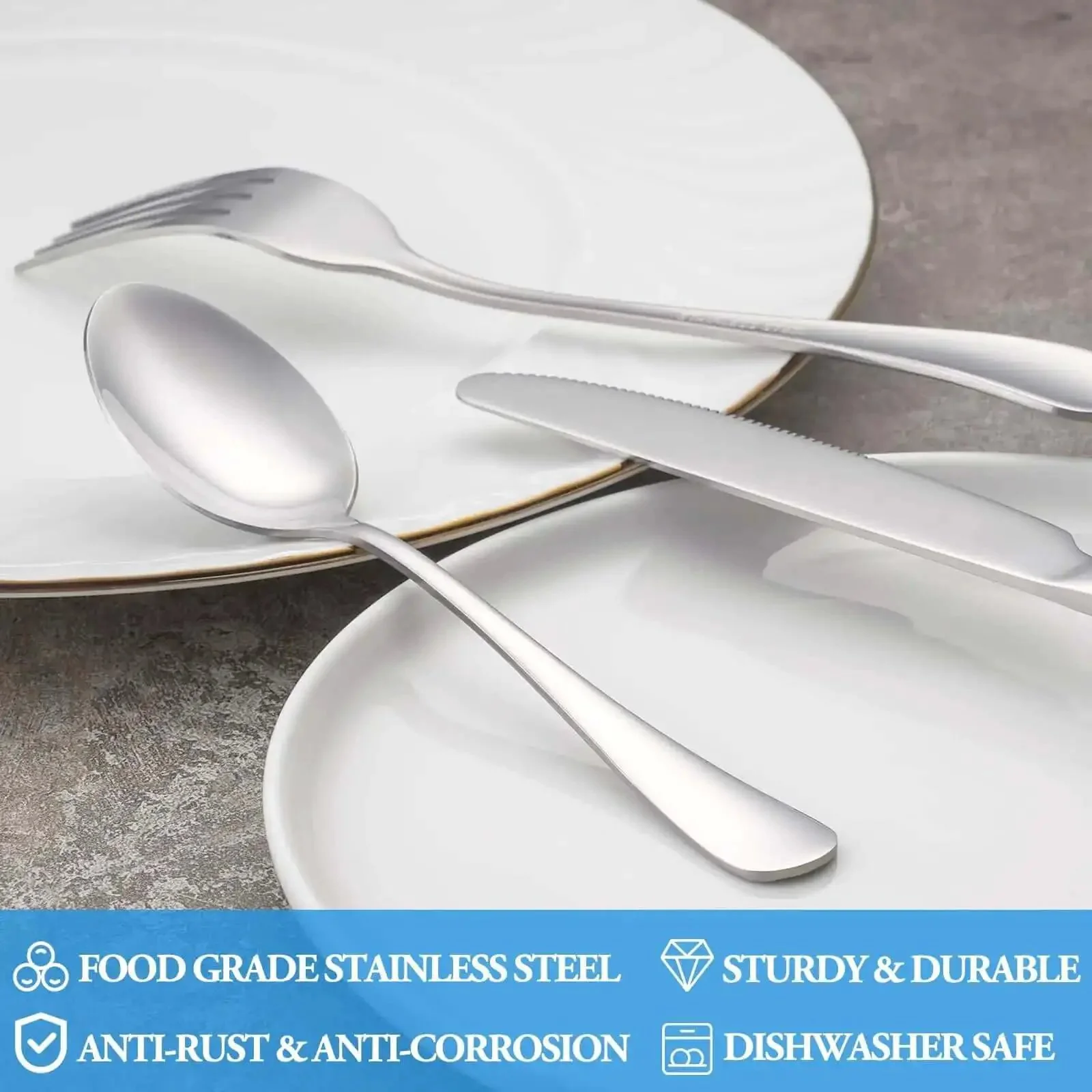 Big Value 16 Piece Dinner Spoon Set 7.3 Inch Tablespoons Premium Food Grade Stainless Steel Spoons Durable Silverware With Mirror Finish Dishwasher Safe Ideal For Home And Restaurant Use - Image 6